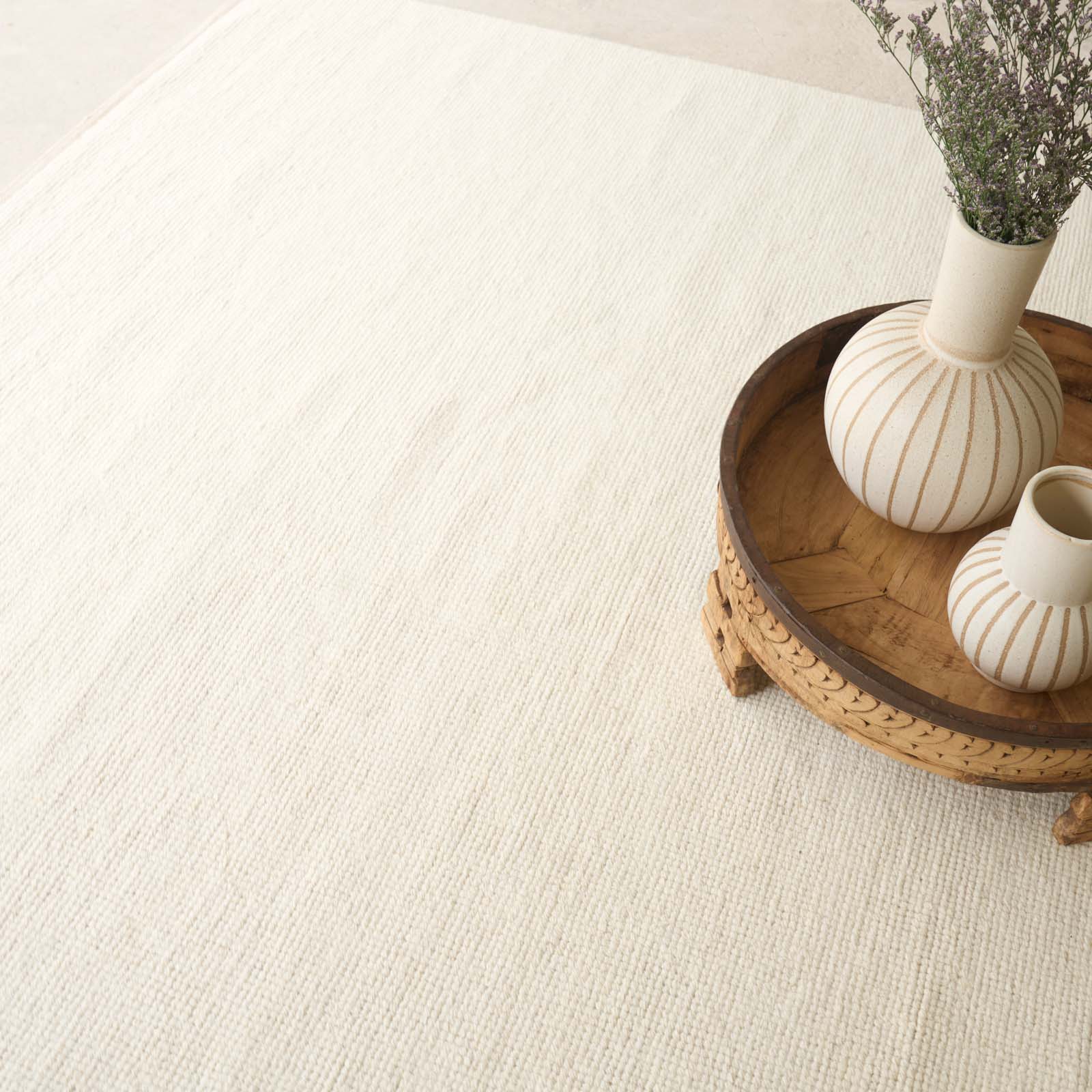 Sahara Wool & Cotton Rug | Cream - Image 7