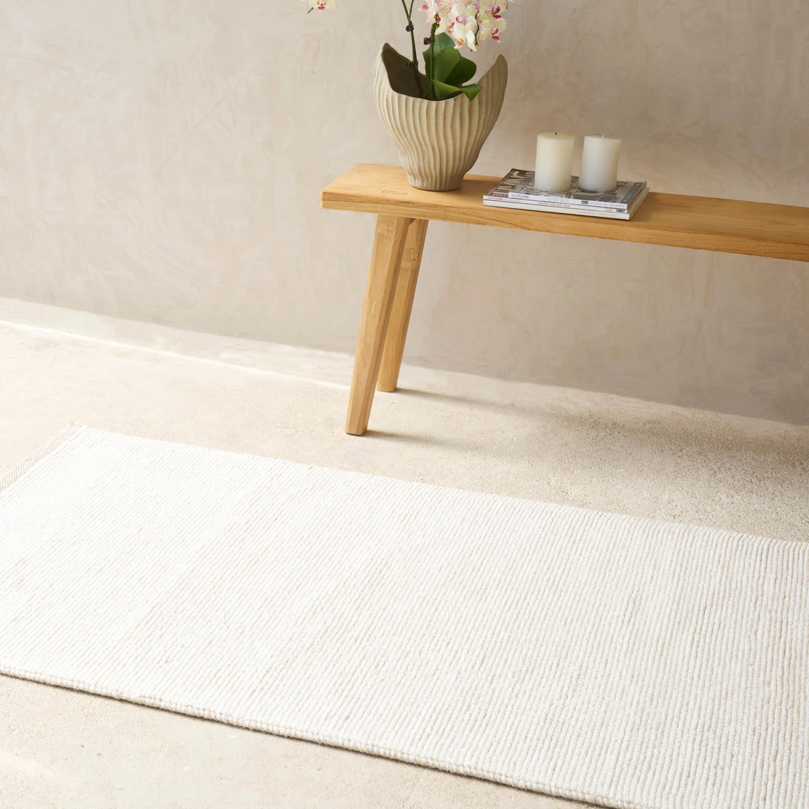 Sahara Wool & Cotton Runner | Cream
