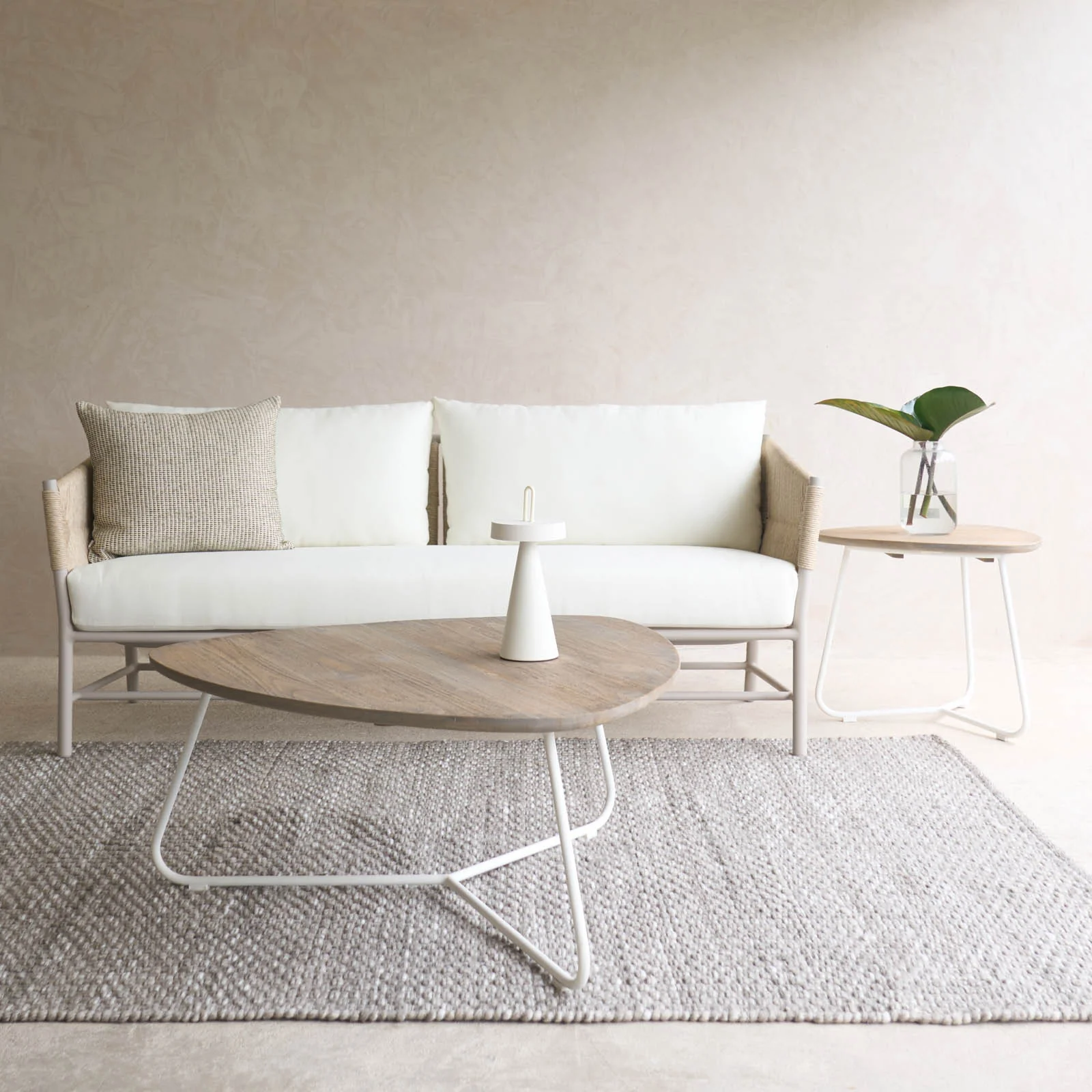 Shiori Outdoor Sofa | 3 Seater - White (180cm) - Image 8