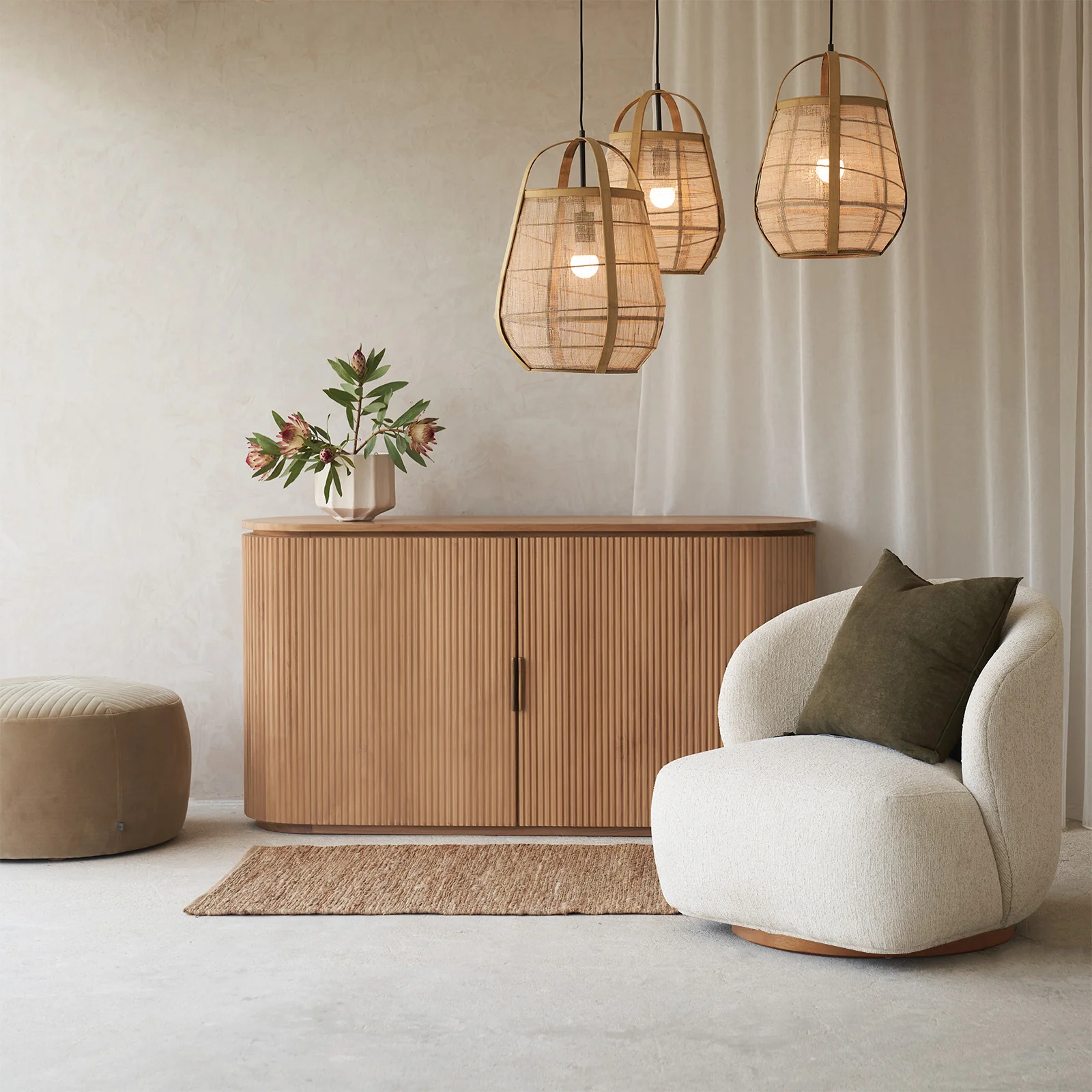 Sienna Fabric Swivel Armchair | Alabaster - Image 4