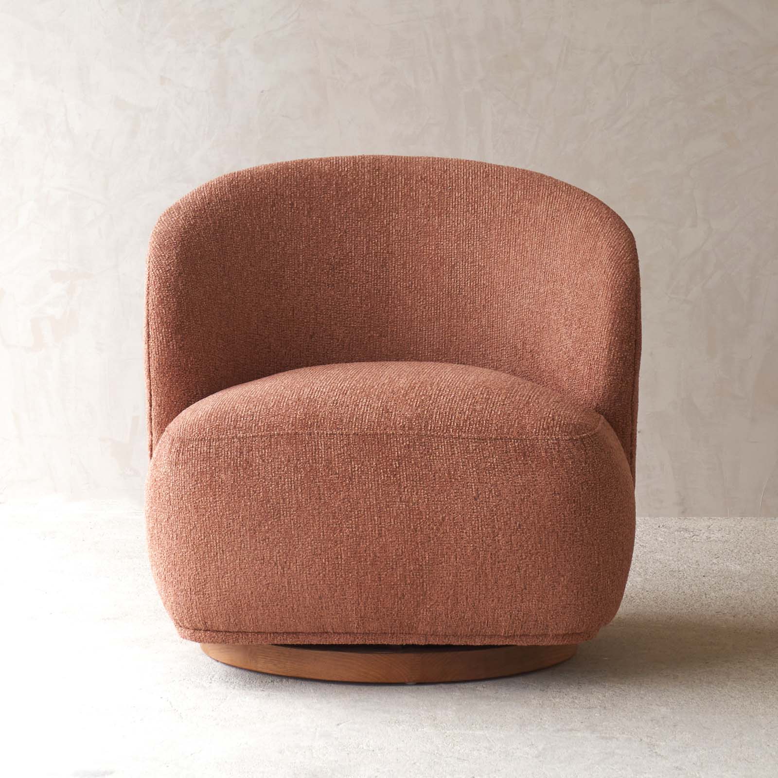 Sienna Fabric Swivel Armchair | Clay - Image 5