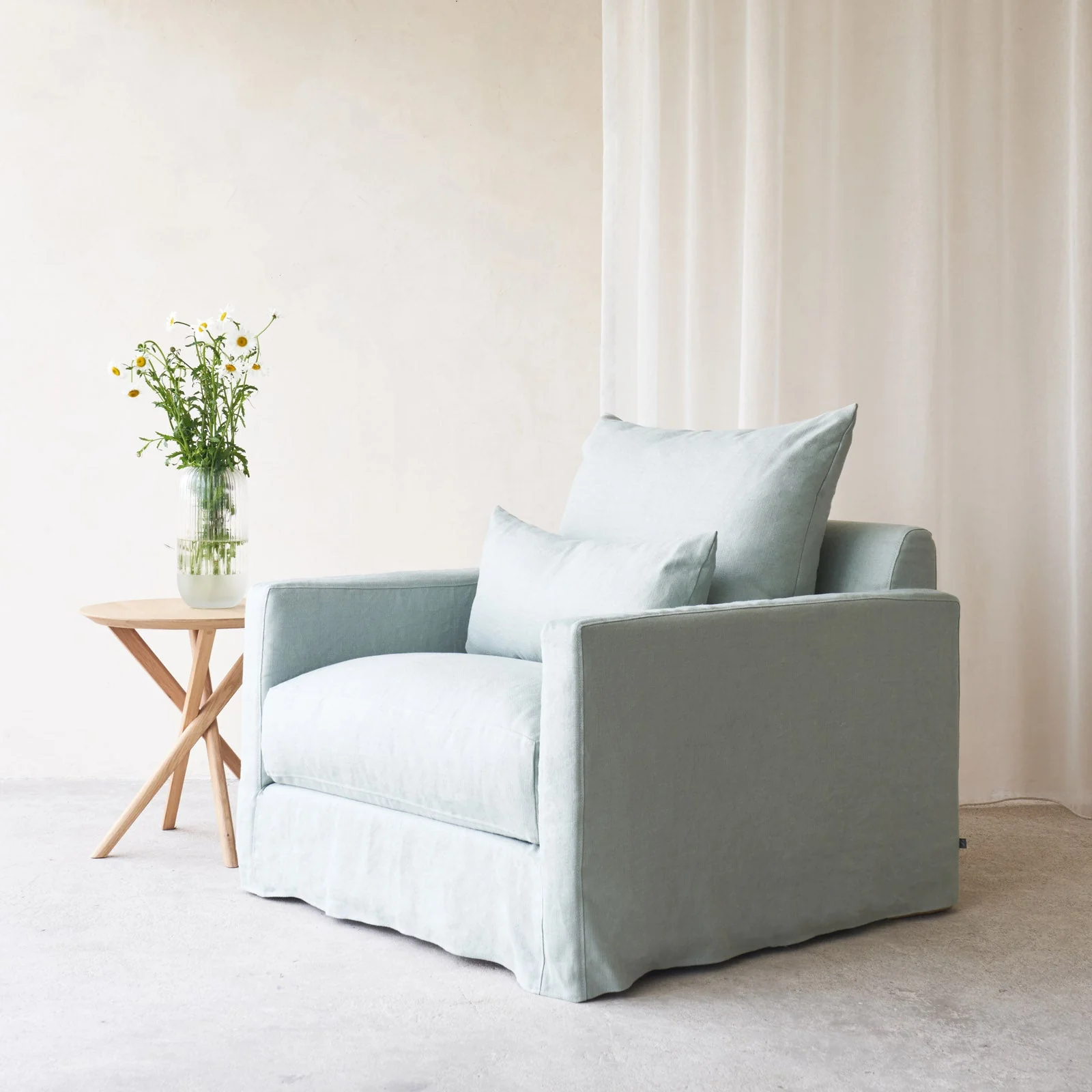 Sloopy Fabric Armchair | Celadon - Image 2