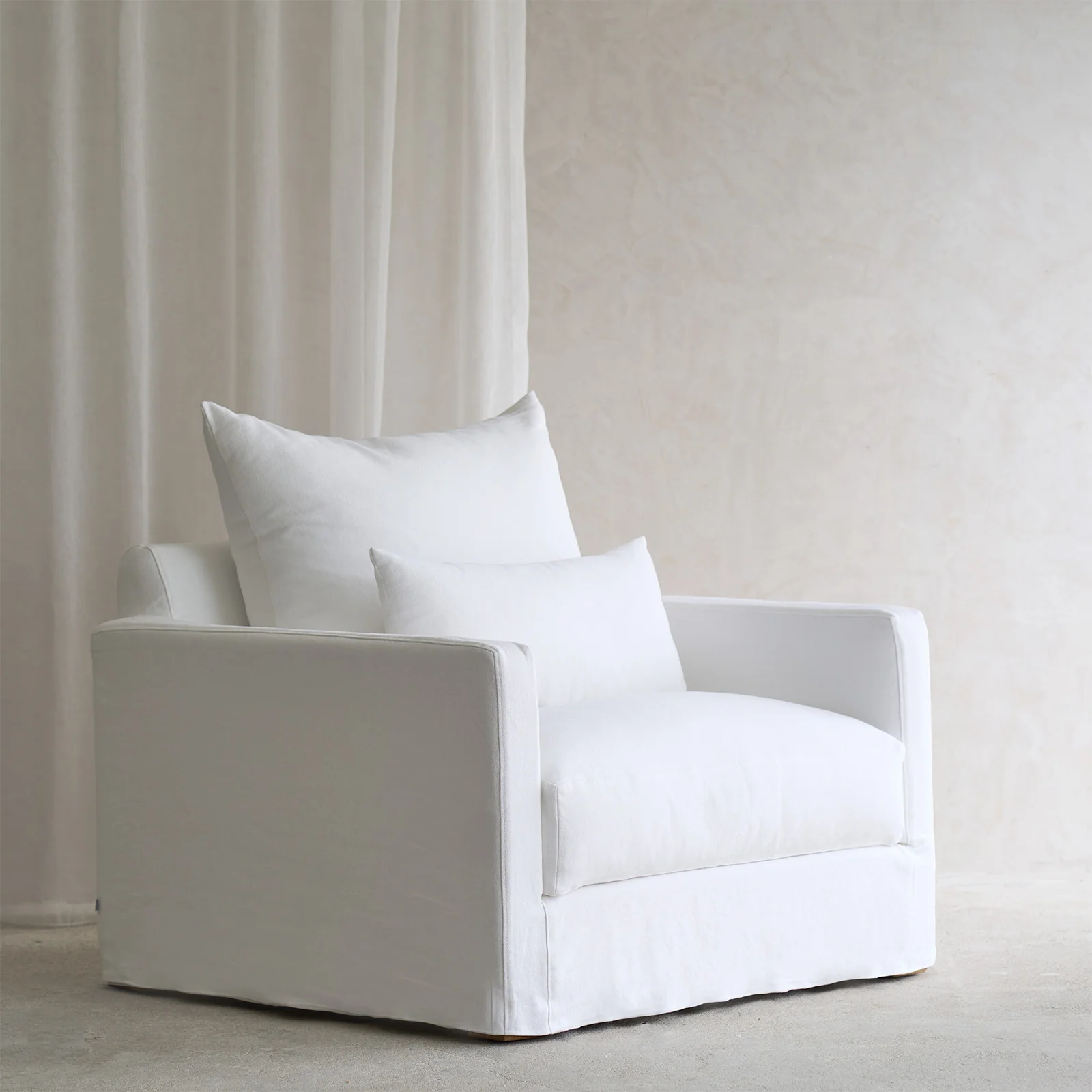 Sloopy Fabric Armchair | Flanders White - Image 3