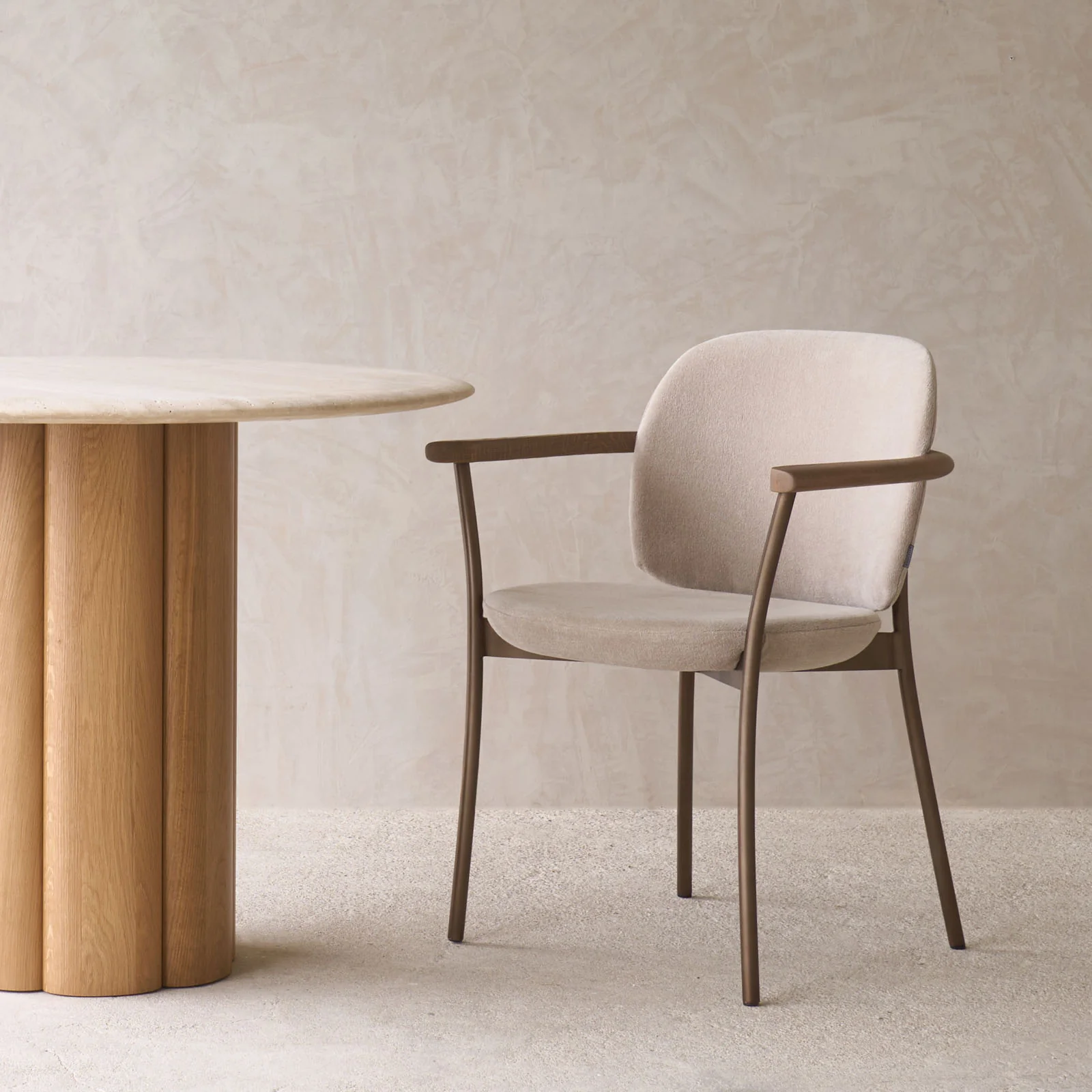 Solace Fabric Dining Chair | Latte Oak - Dunes - Image 11
