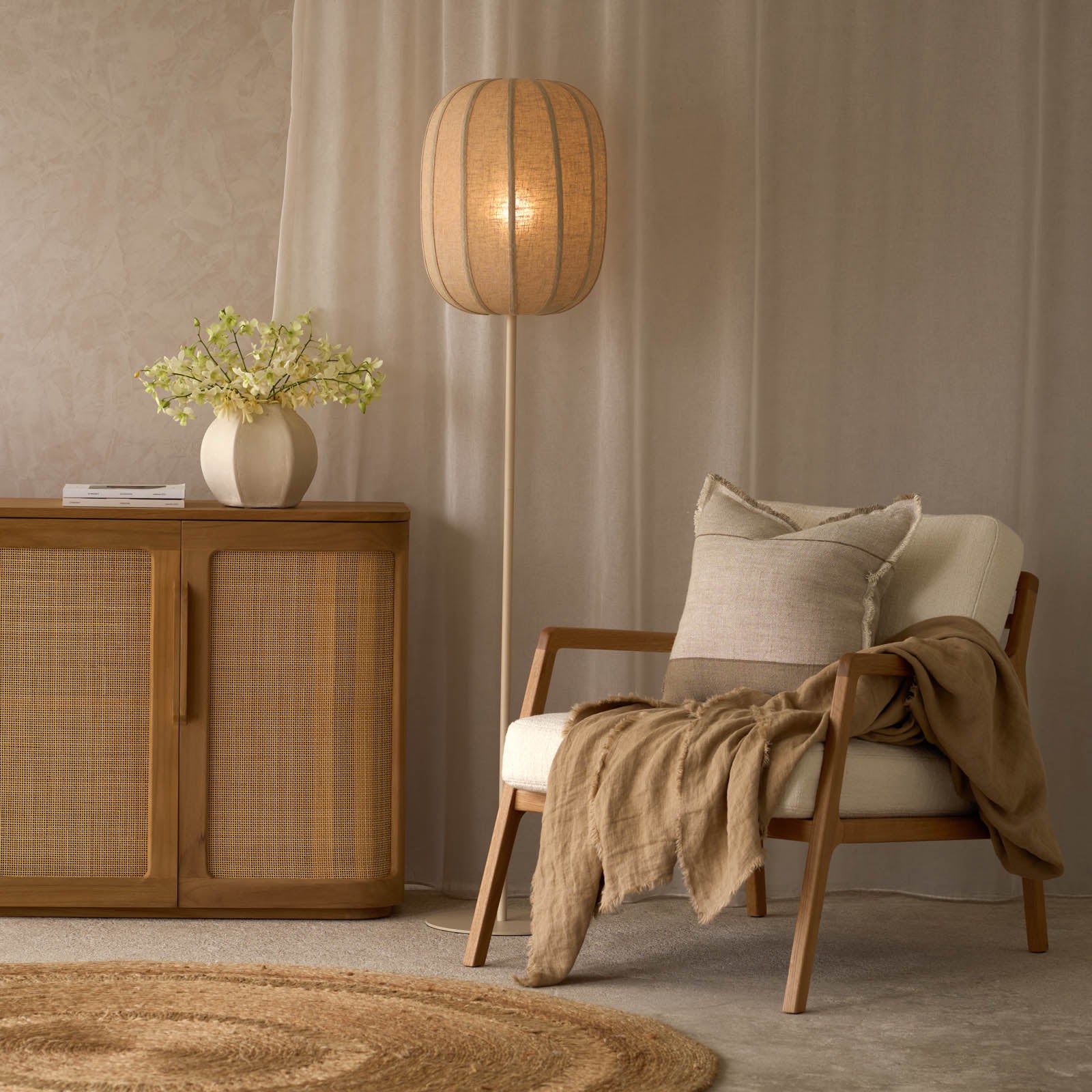 Solune Floor Lamp | Cream - Image 4