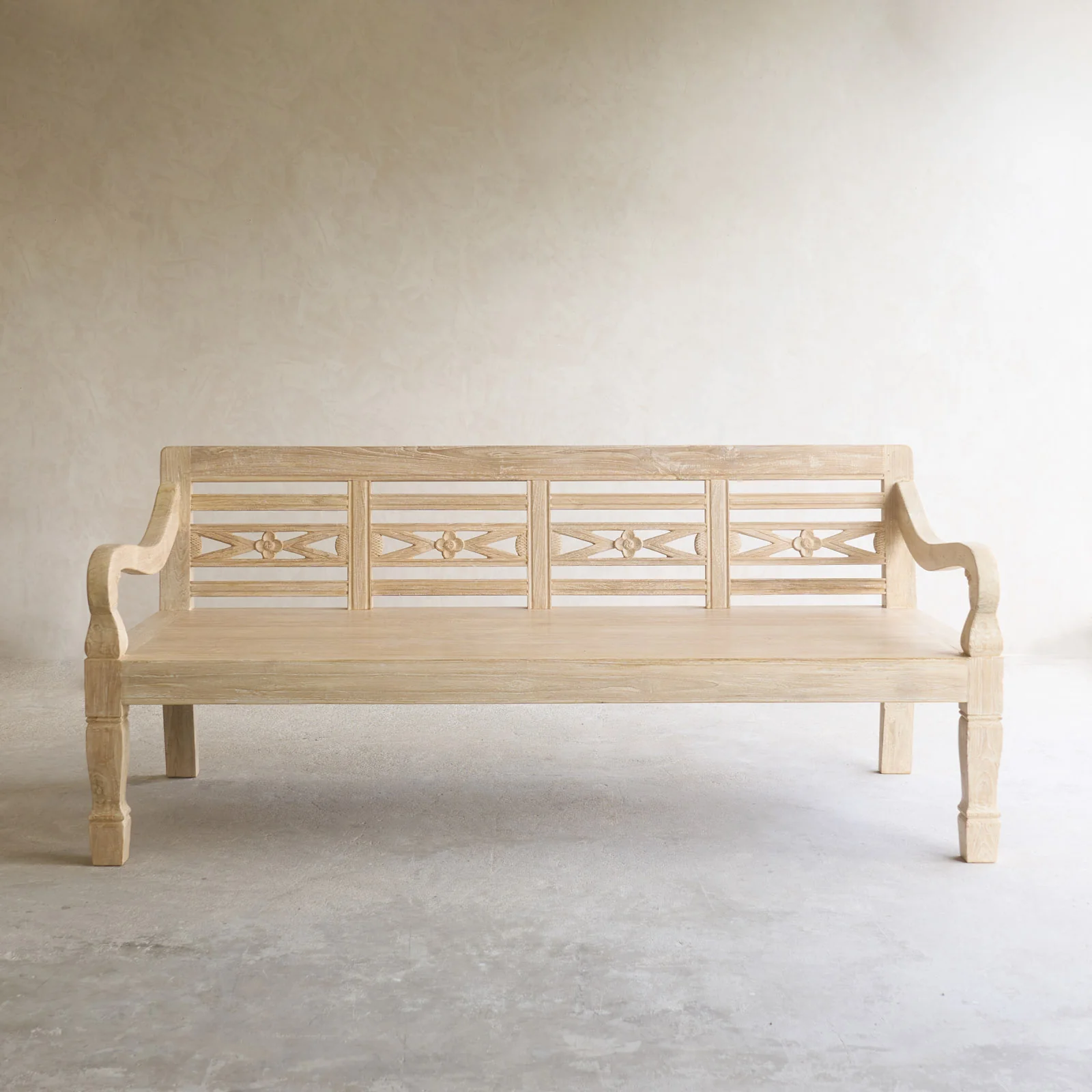 Java Carved Daybed | Teak - Whitewash A (Approx. 200cm) - Image 9