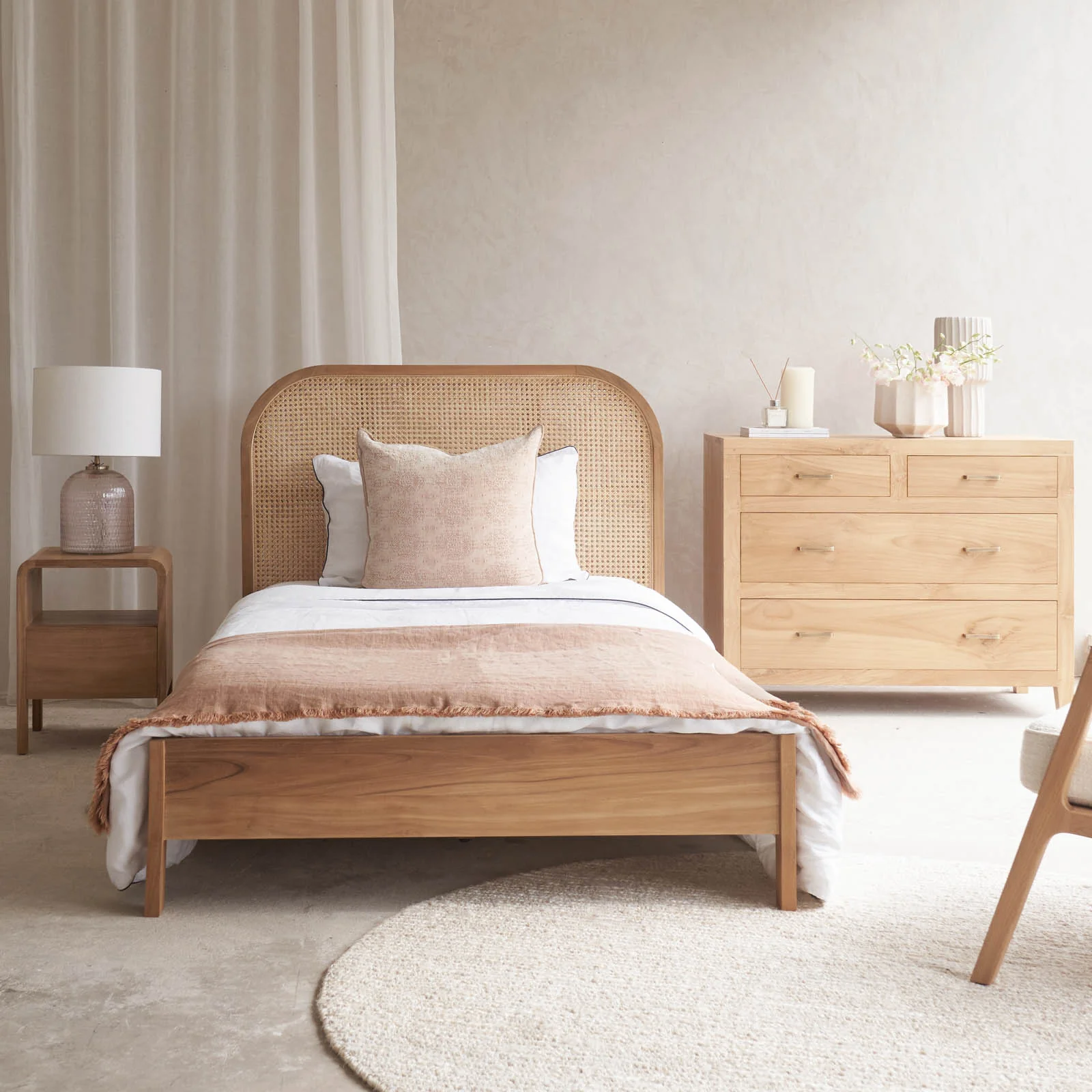 Tegan Bedside Table | Teak (55cm) - Image 9
