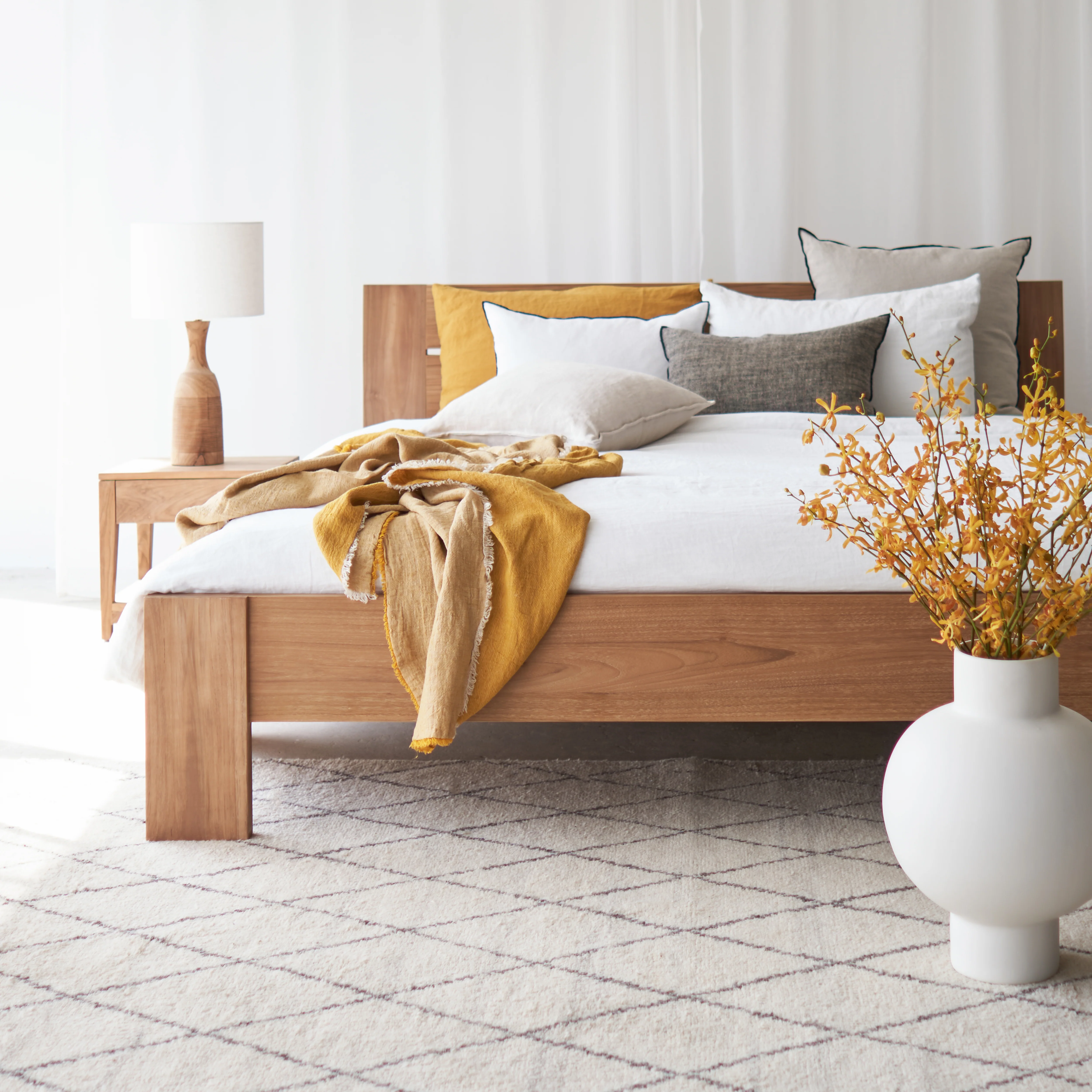 Reversible Throw | Crumpled Washed Linen - Ochre - Image 3