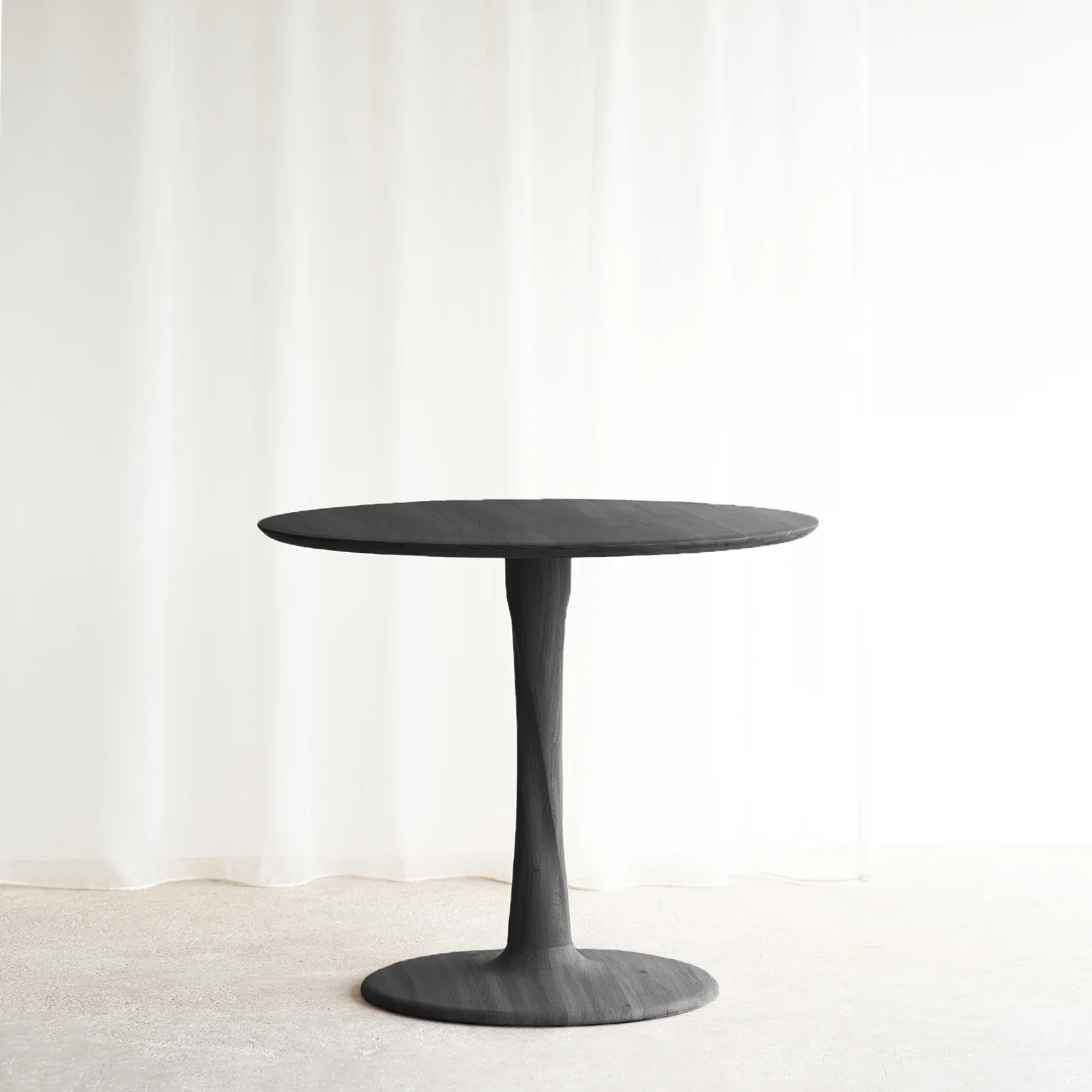 Torsion Round Dining Table | Oak - Black - Image 3