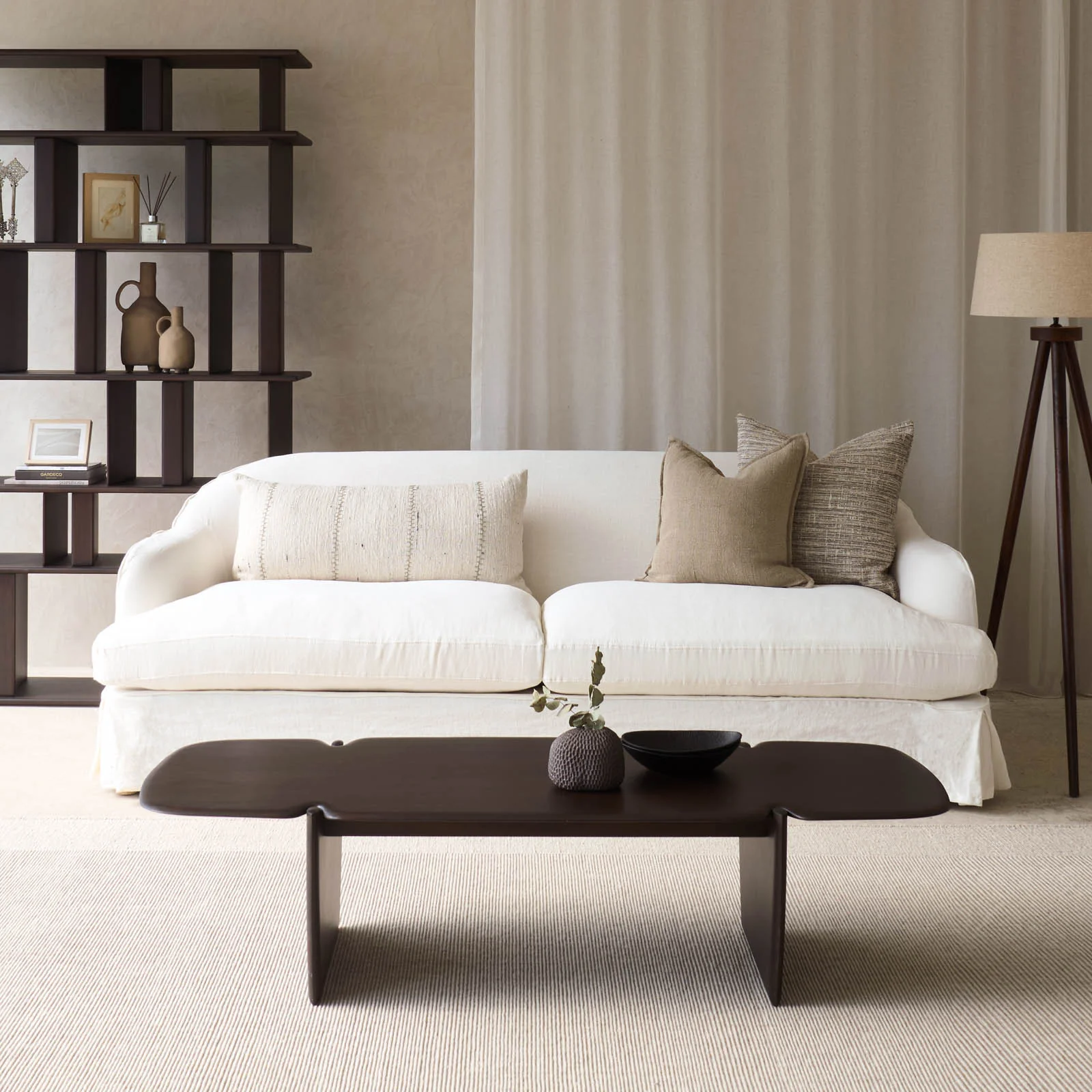 Trevi Fabric Sofa | Off White (230cm)