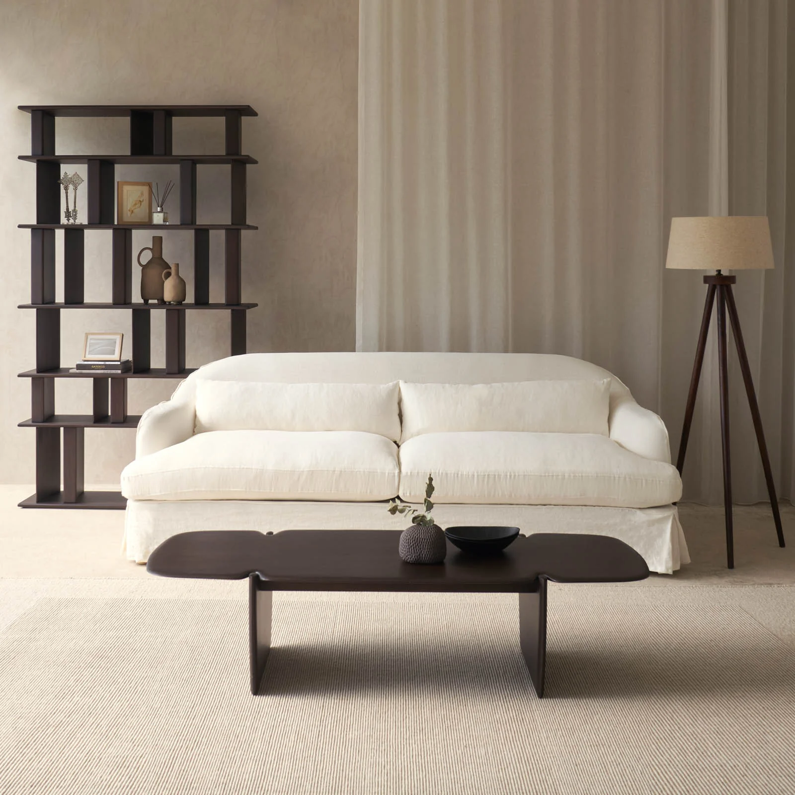 Trevi Fabric Sofa | Off White (230cm) - Image 3
