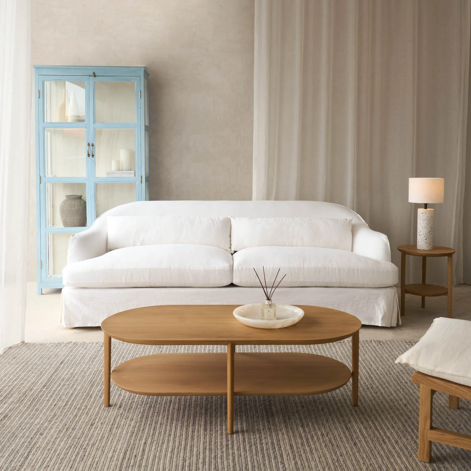 Trevi Fabric Sofa | Snow (230cm) - Image 3