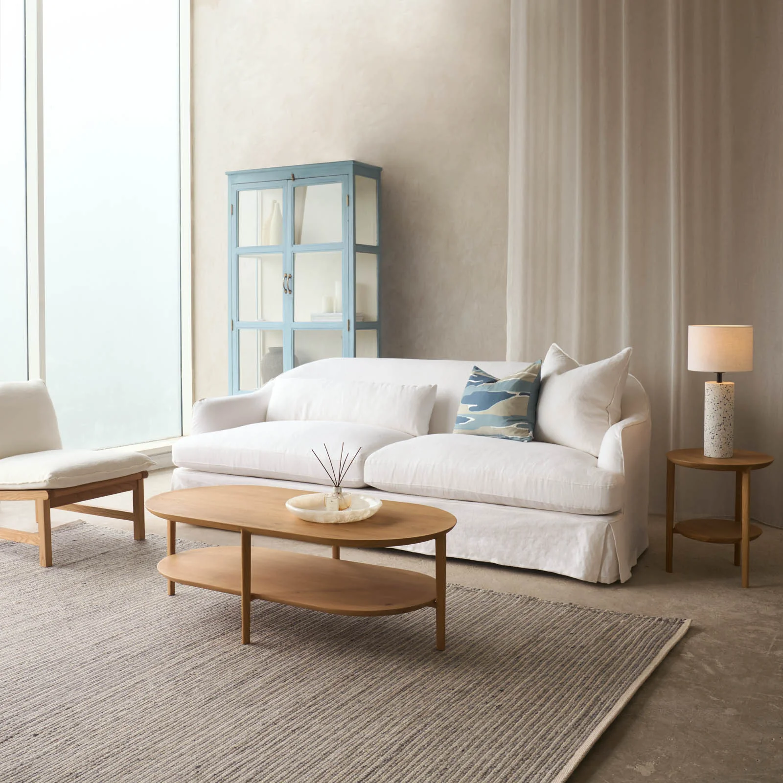 Trevi Fabric Sofa | Snow (230cm) - Image 8