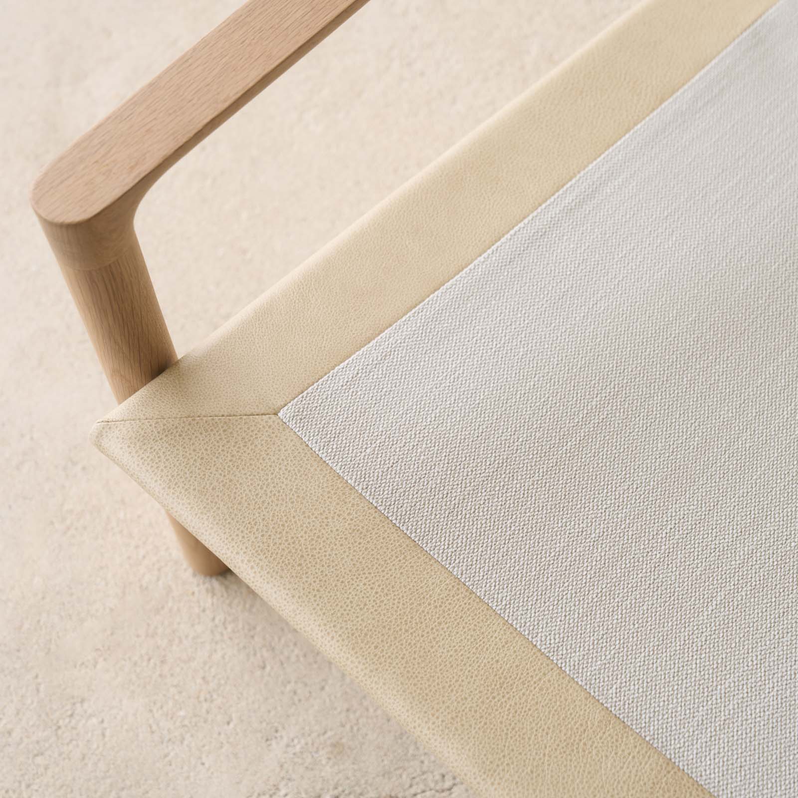 Troubadour Fabric Armchair | Blonde Oak Frame - Oyster - Image 10