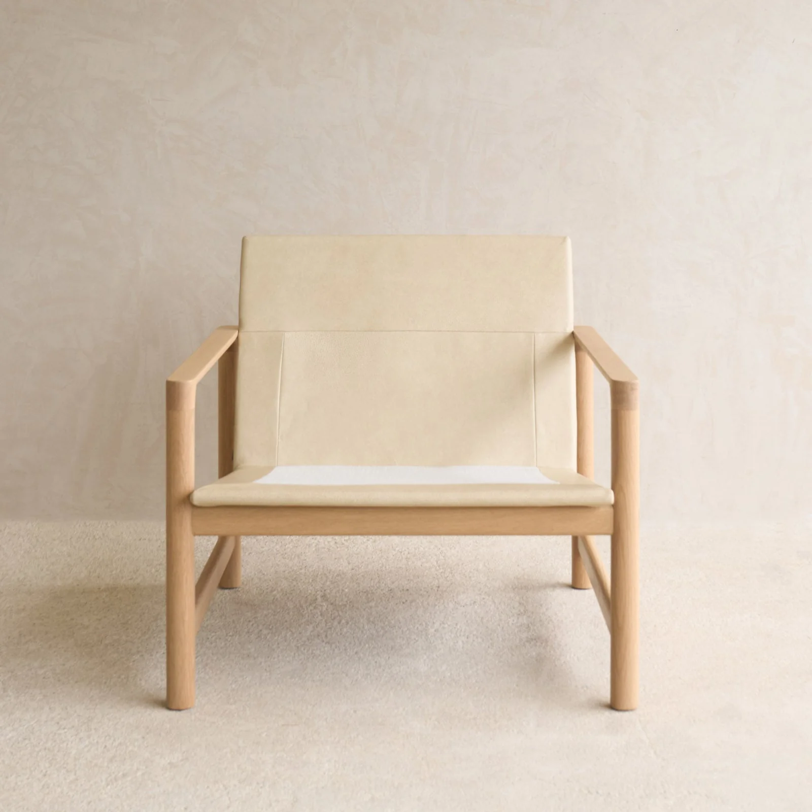 Troubadour Fabric Armchair | Blonde Oak Frame - Oyster - Image 11