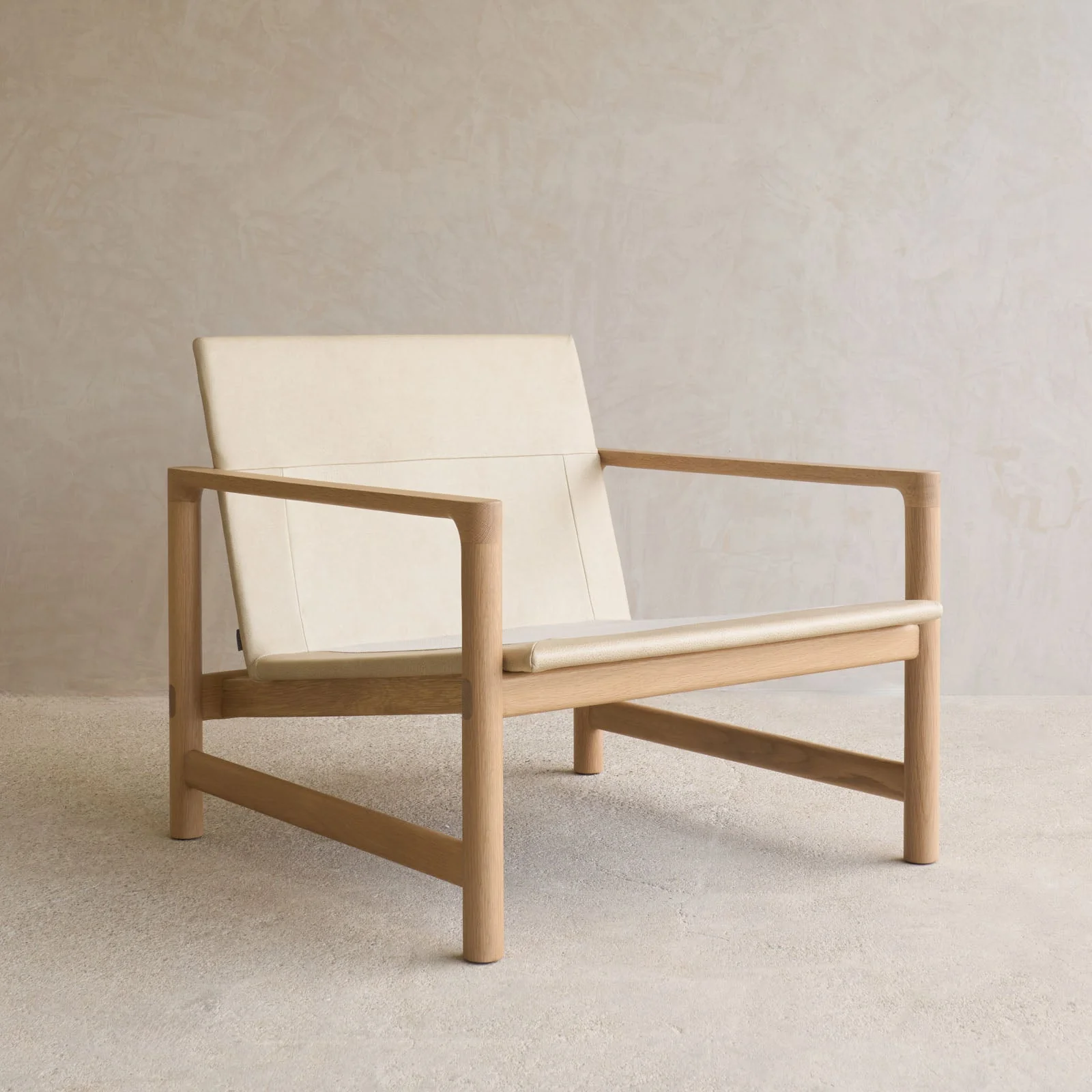 Troubadour Fabric Armchair | Blonde Oak Frame - Oyster - Image 12
