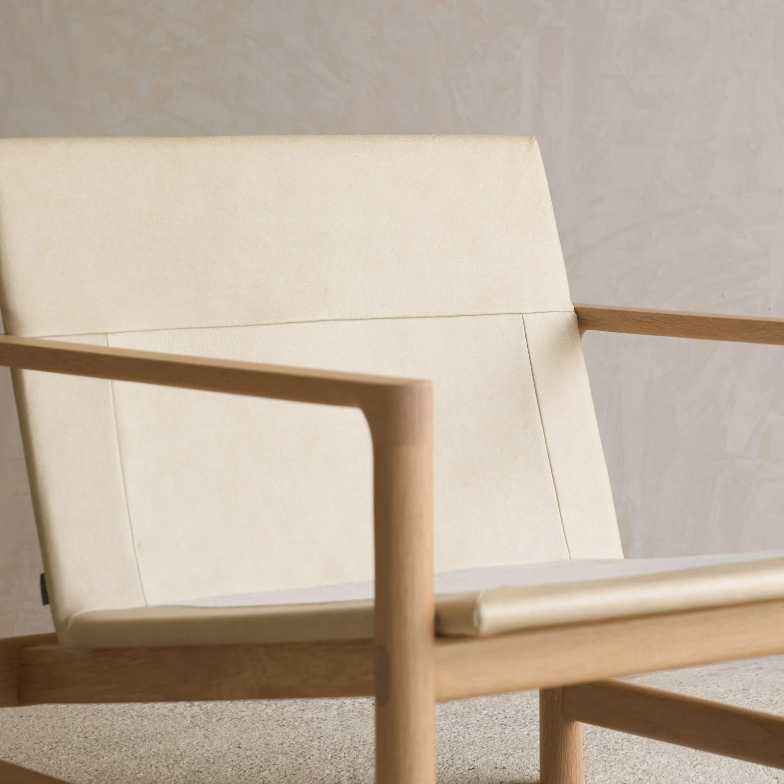 Troubadour Fabric Armchair | Blonde Oak Frame - Oyster - Image 13