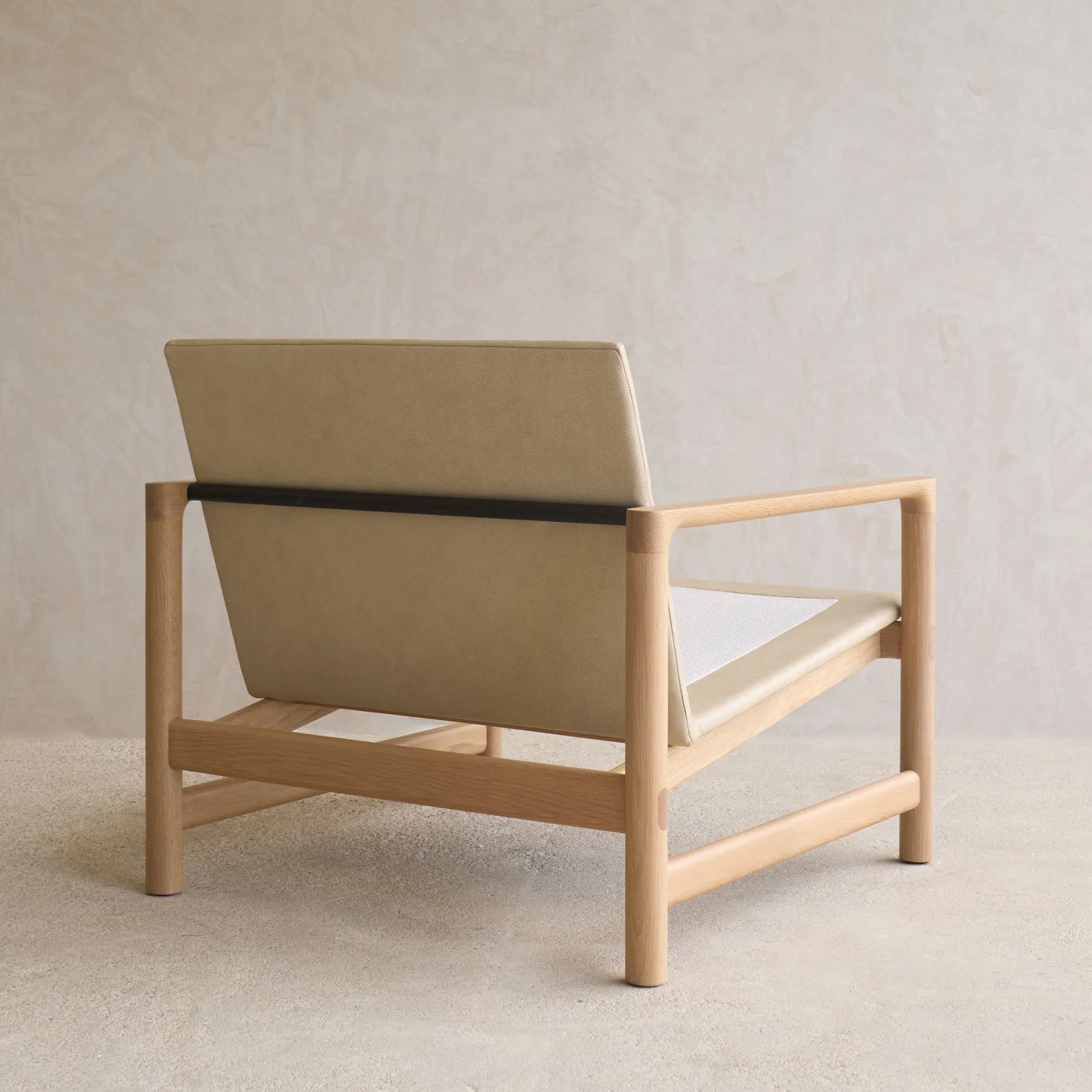 Troubadour Fabric Armchair | Blonde Oak Frame - Oyster - Image 15