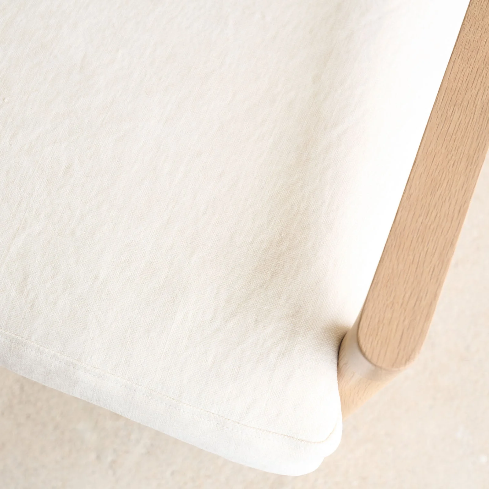 Troubadour Fabric Armchair | Blonde Oak Frame - Oyster - Image 7