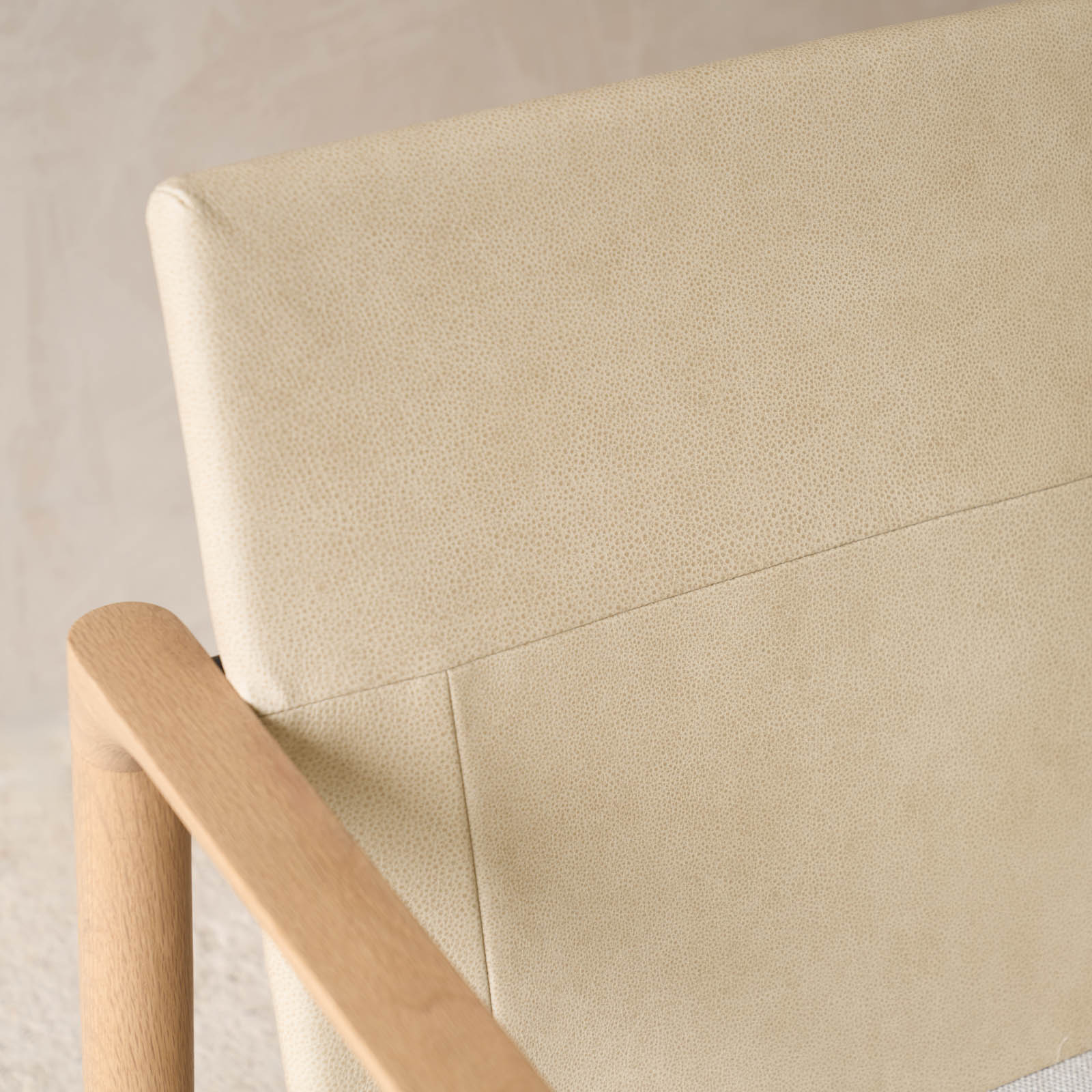 Troubadour Fabric Armchair | Blonde Oak Frame - Oyster - Image 9