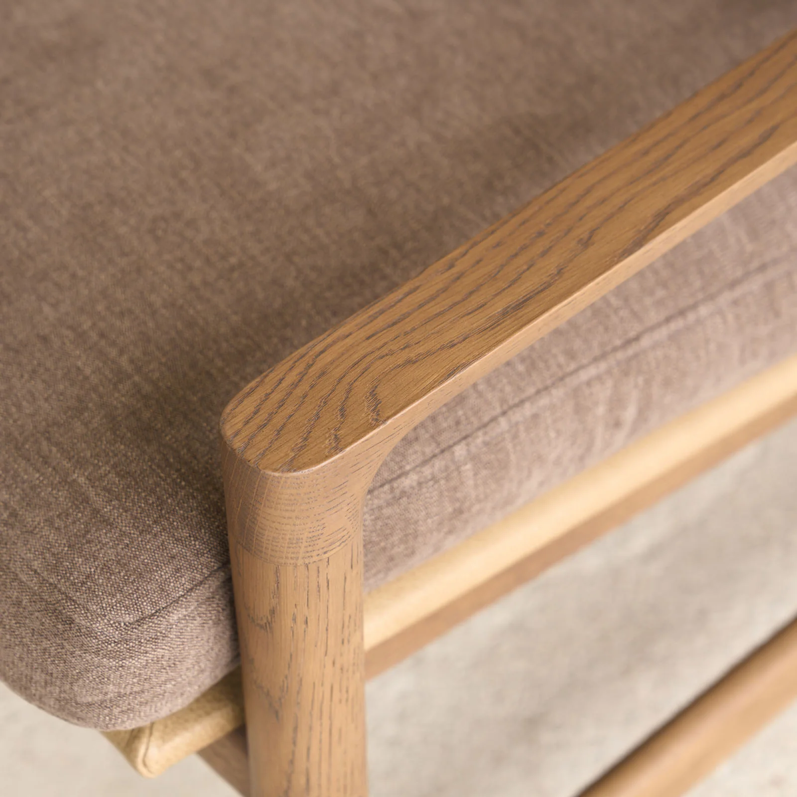 Troubadour Fabric Armchair | Latte Oak Frame - Rich Earth - Image 12