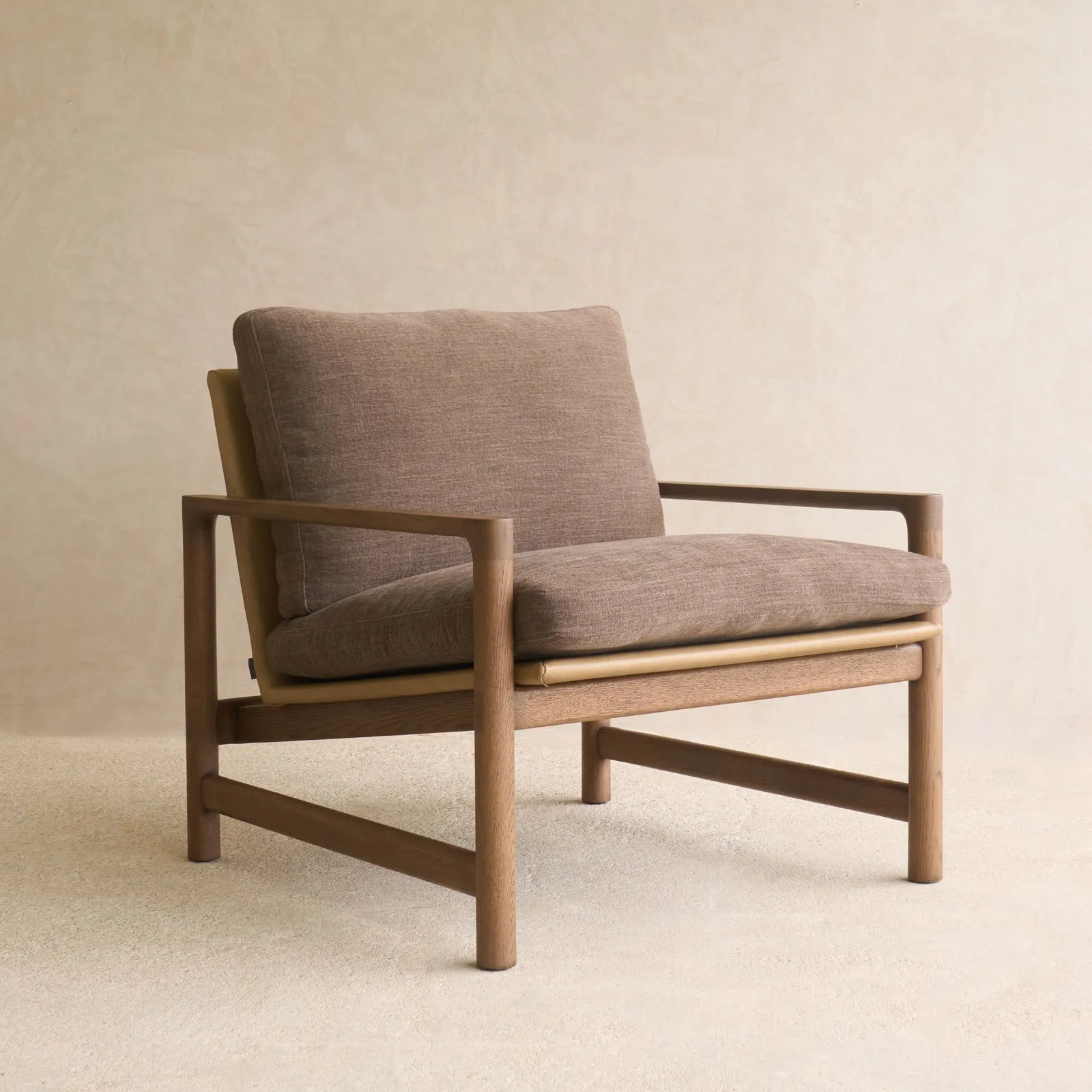 Troubadour Fabric Armchair | Latte Oak Frame - Rich Earth - Image 3