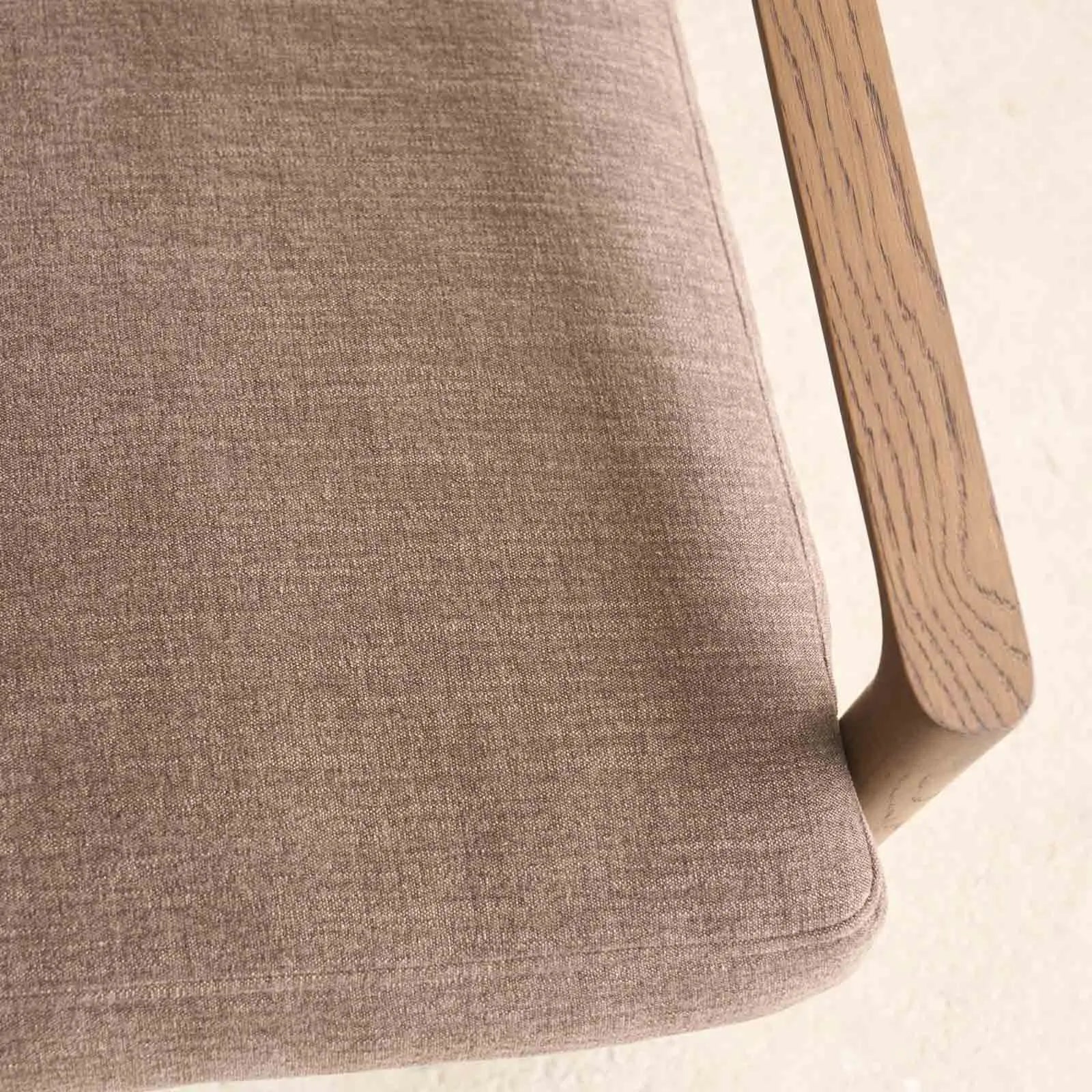 Troubadour Fabric Armchair | Latte Oak Frame - Rich Earth - Image 4