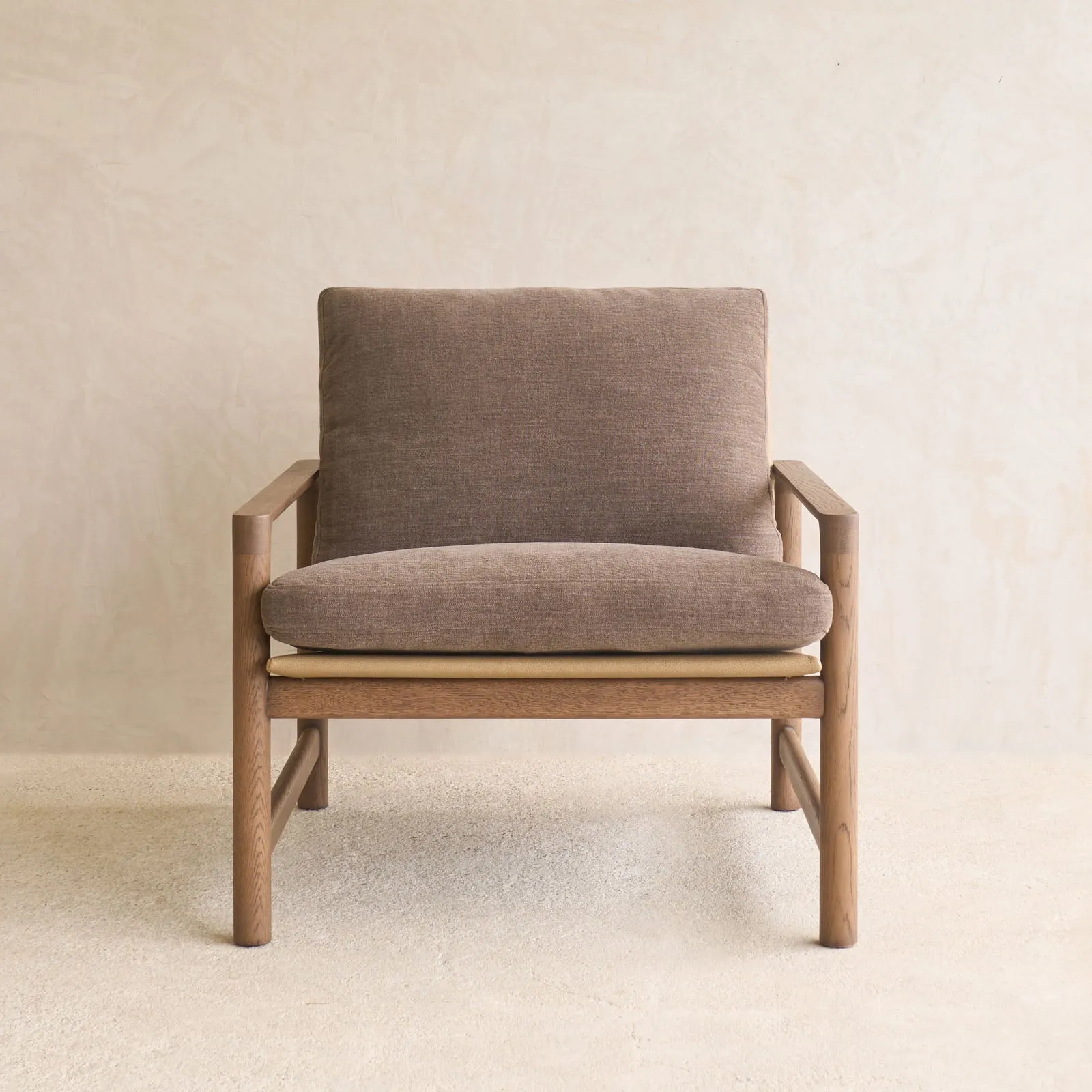 Troubadour Fabric Armchair | Latte Oak Frame - Rich Earth - Image 5
