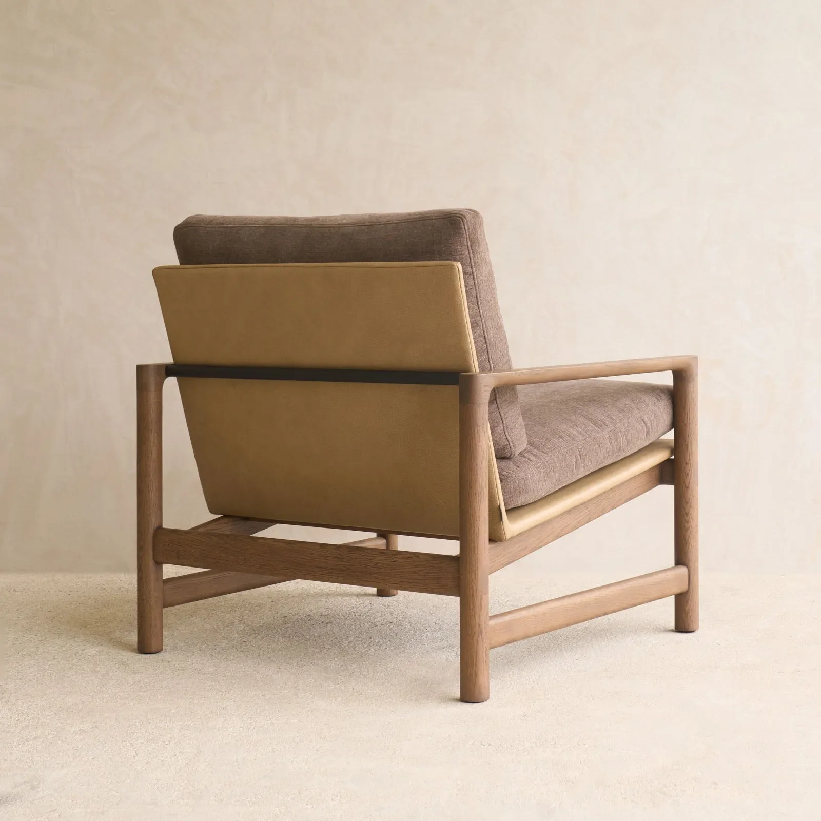 Troubadour Fabric Armchair | Latte Oak Frame - Rich Earth - Image 7