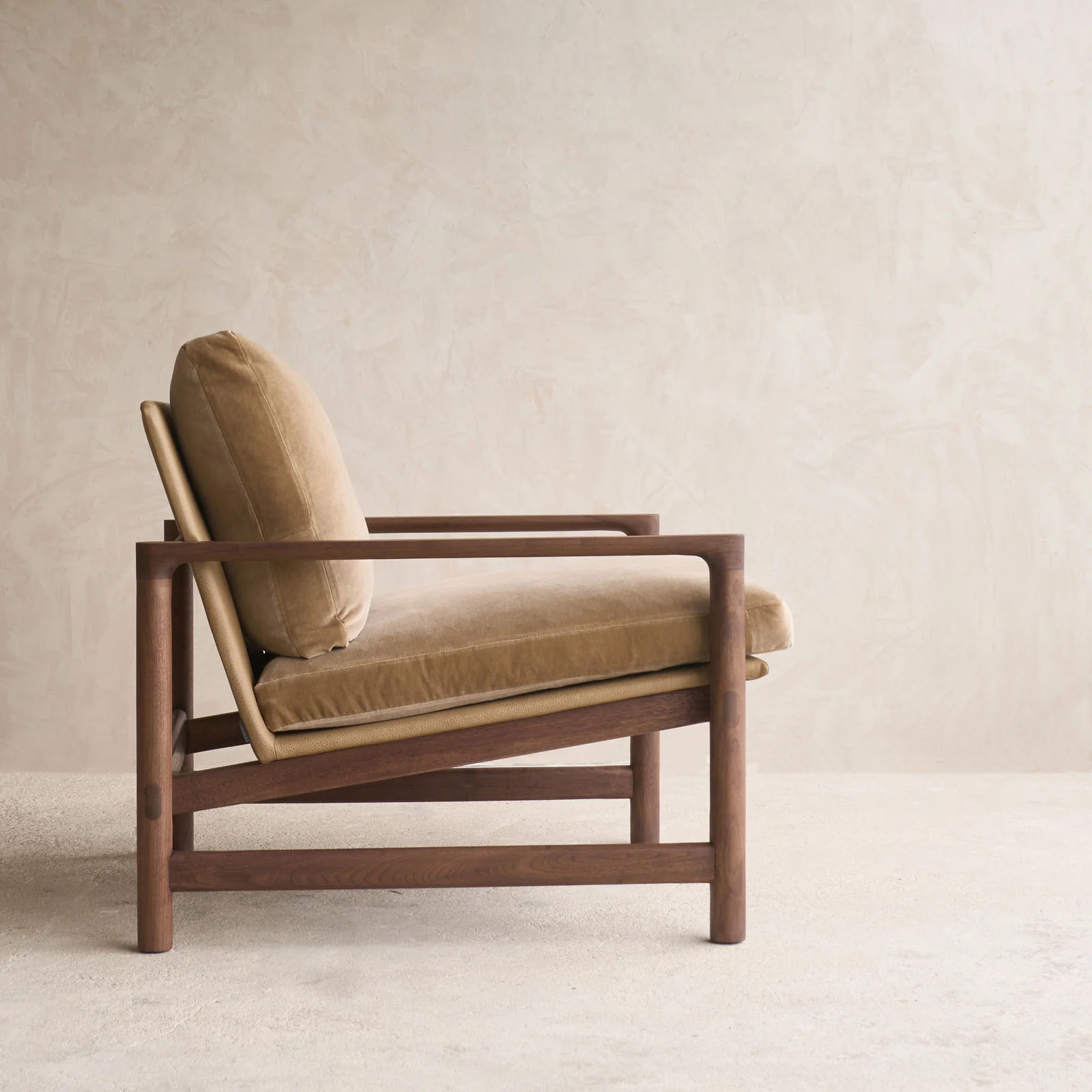 Troubadour Fabric Armchair | Walnut Frame - Lion - Image 10
