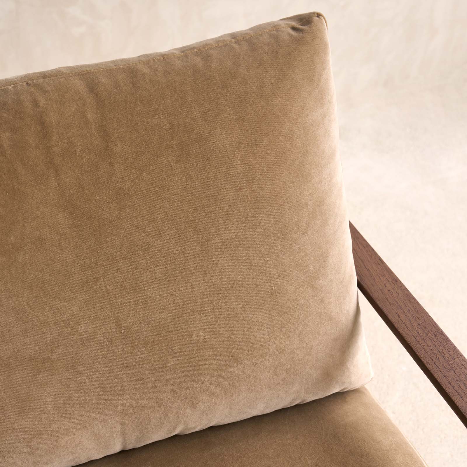 Troubadour Fabric Armchair | Walnut Frame - Lion - Image 2