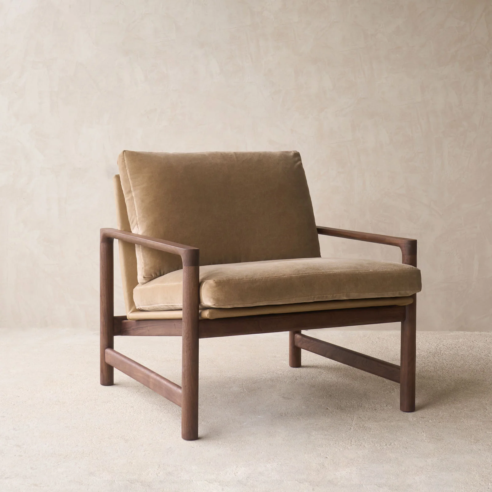 Troubadour Fabric Armchair | Walnut Frame - Lion - Image 3