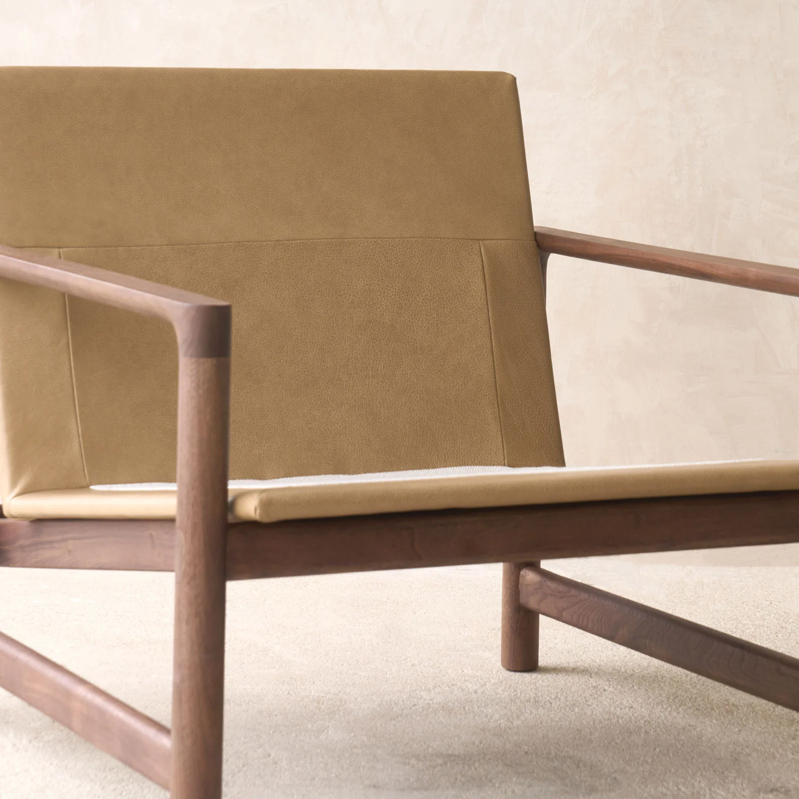Troubadour Fabric Armchair | Walnut Frame - Lion - Image 4