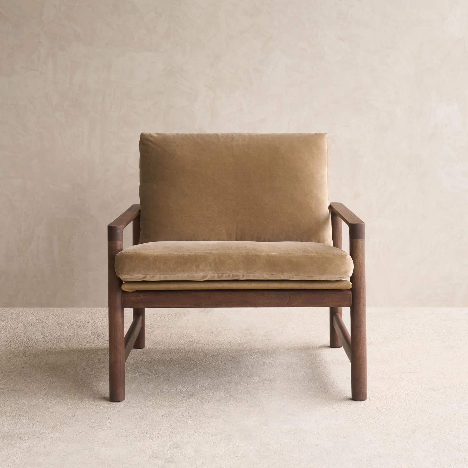 Troubadour Fabric Armchair | Walnut Frame - Lion - Image 5