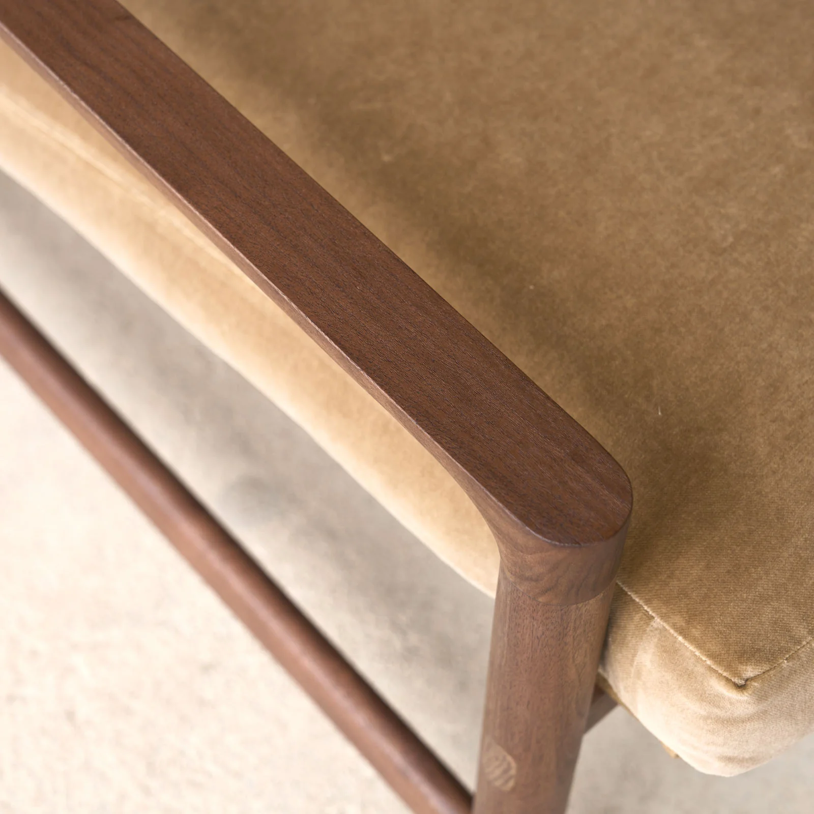 Troubadour Fabric Armchair | Walnut Frame - Lion - Image 7
