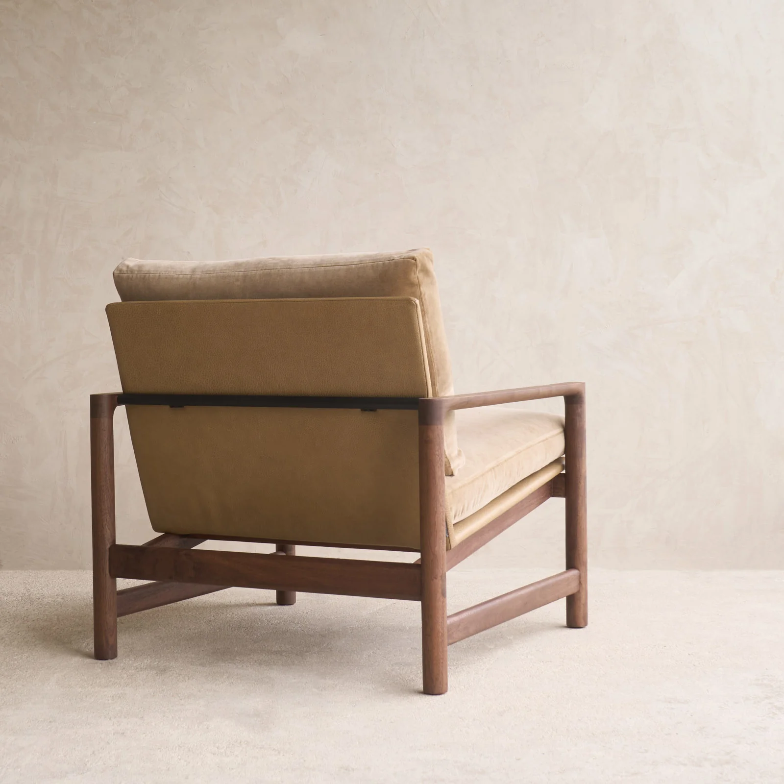Troubadour Fabric Armchair | Walnut Frame - Lion - Image 9