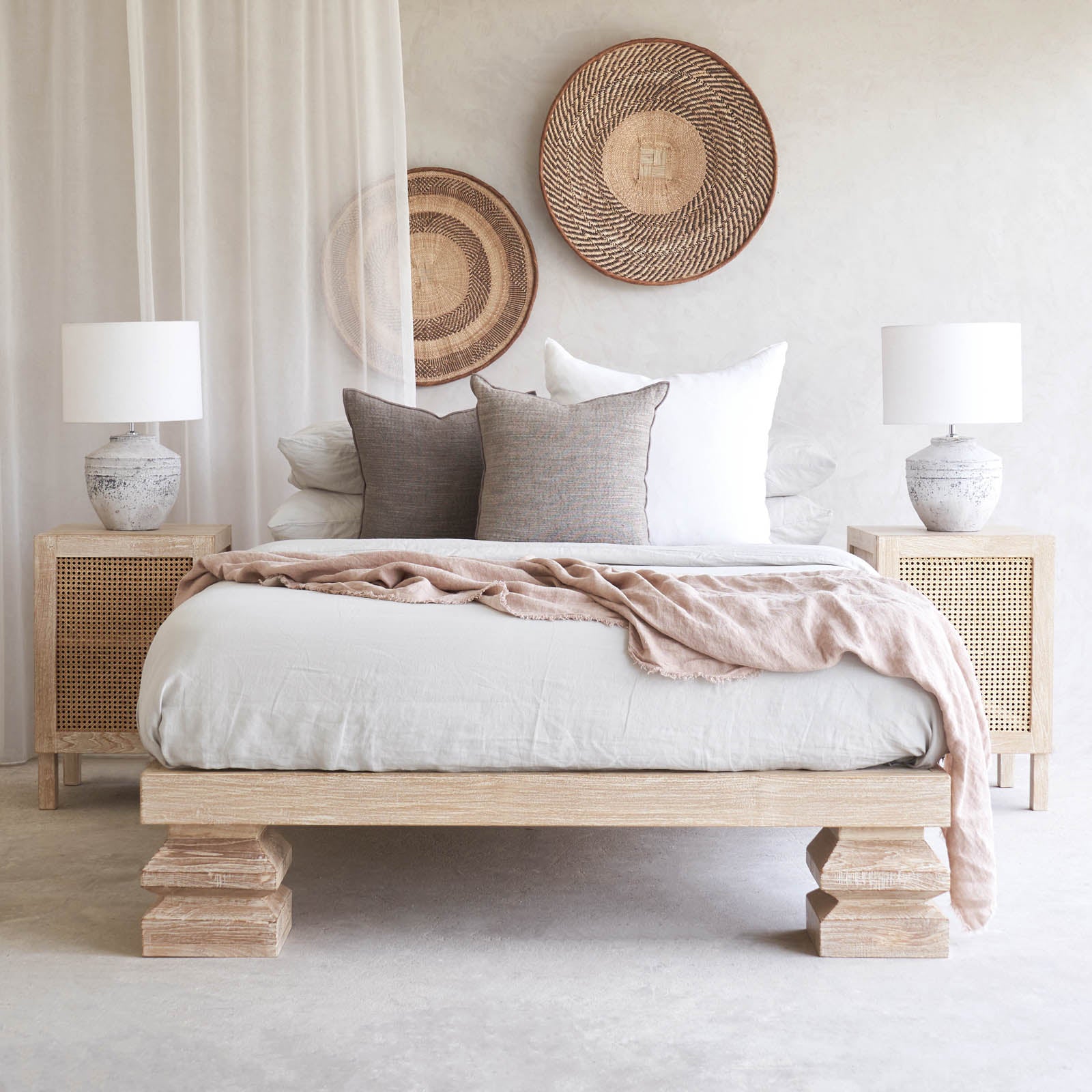 Umpak Bed Frame | Teak - Whitewash - Image 7