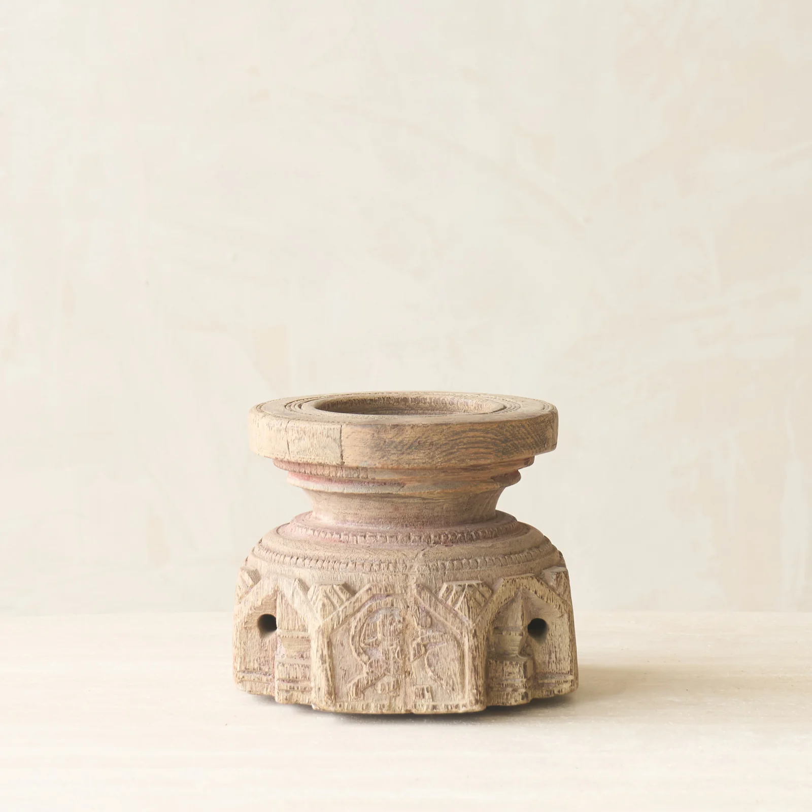 Vintage Carved Candle Holder - Image 2