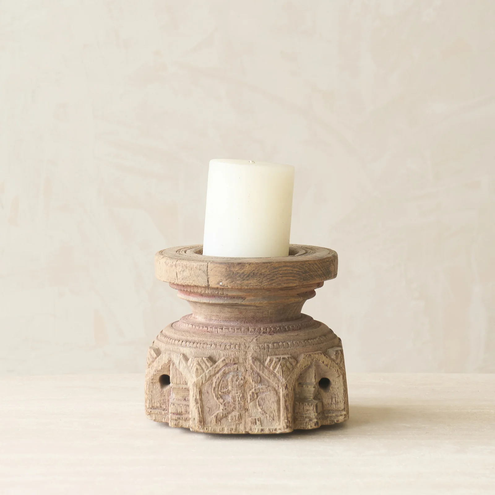 Vintage Carved Candle Holder - Image 3