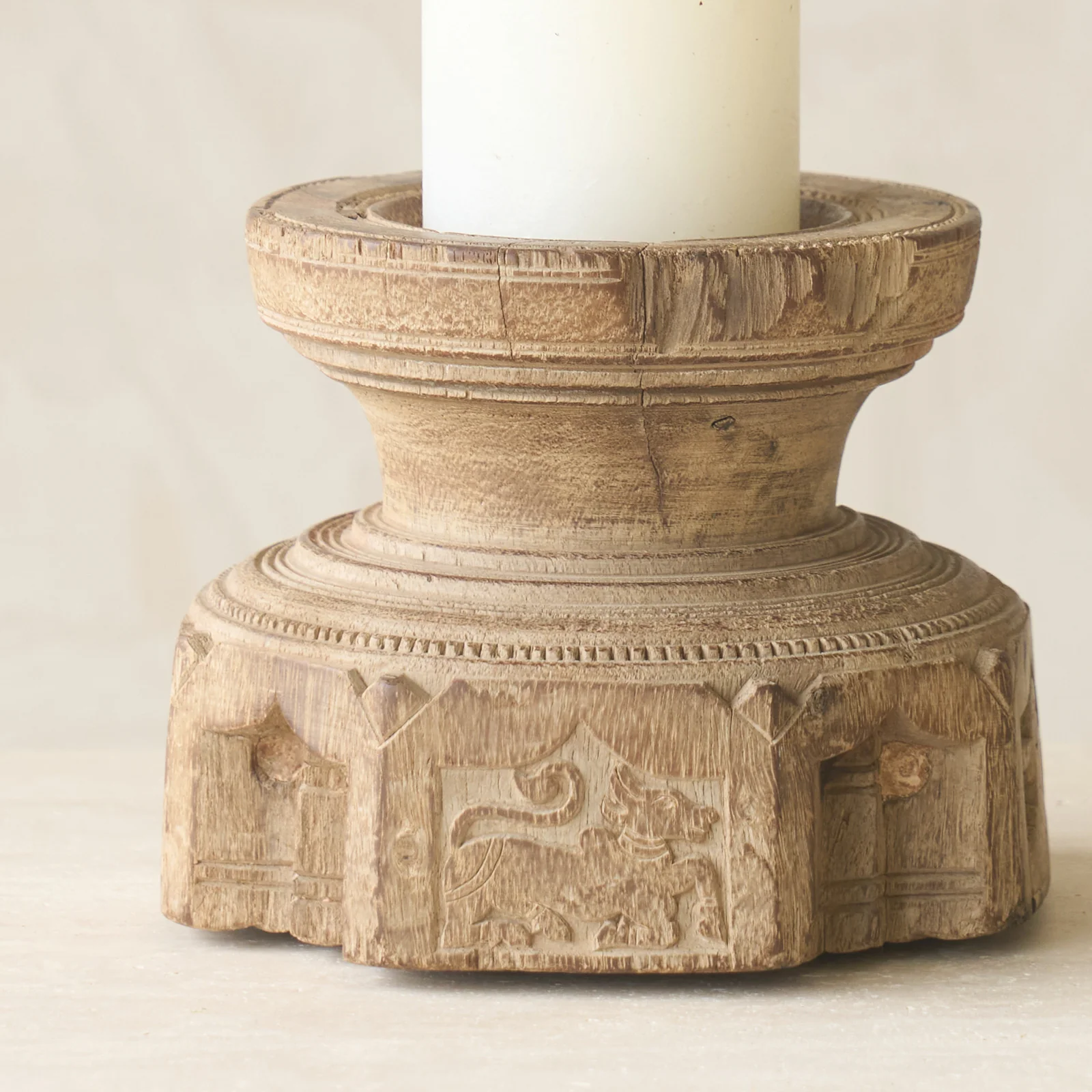 Vintage Carved Candle Holder - Image 7