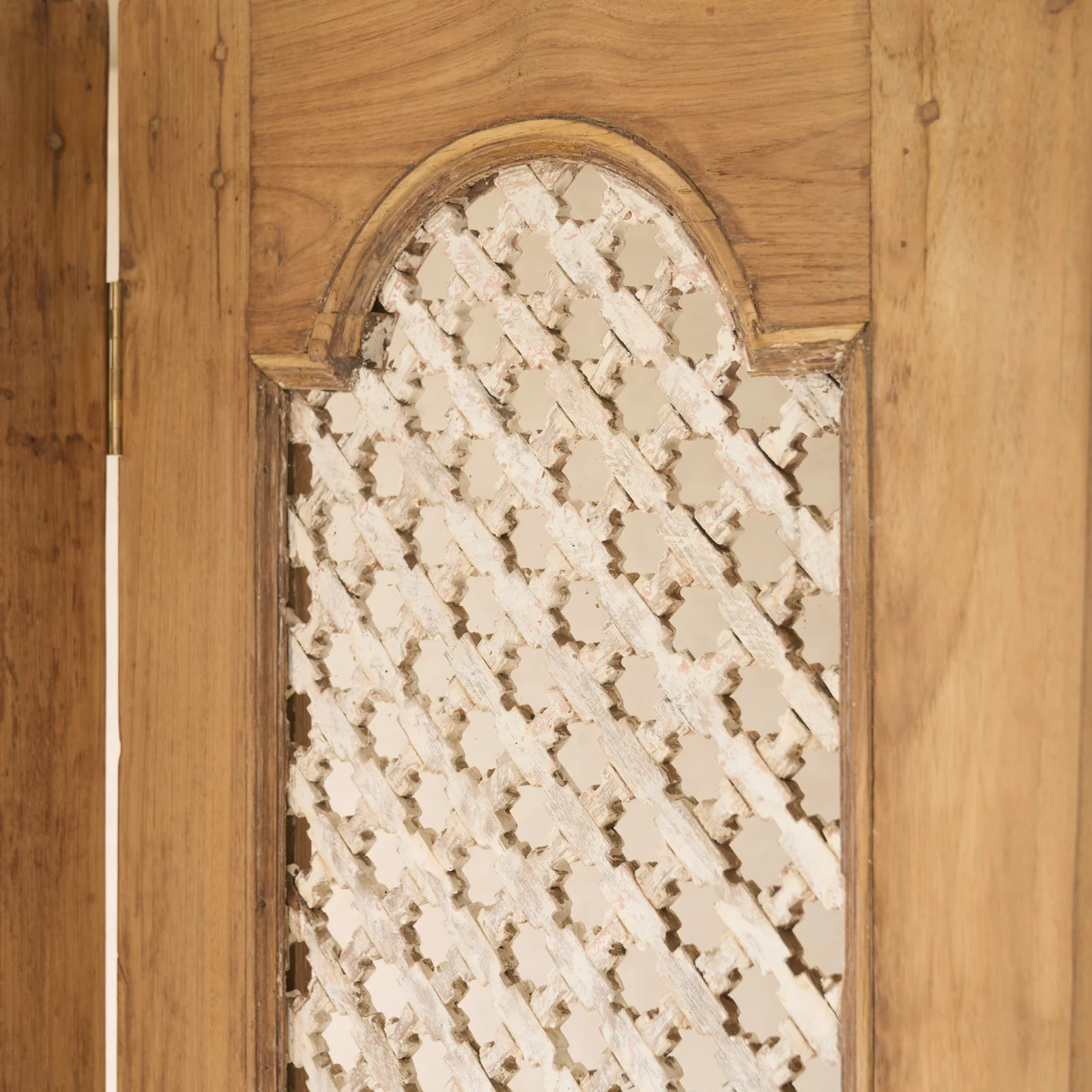 Vintage Jali Room Divider | 4 Panels - Natural - Image 2