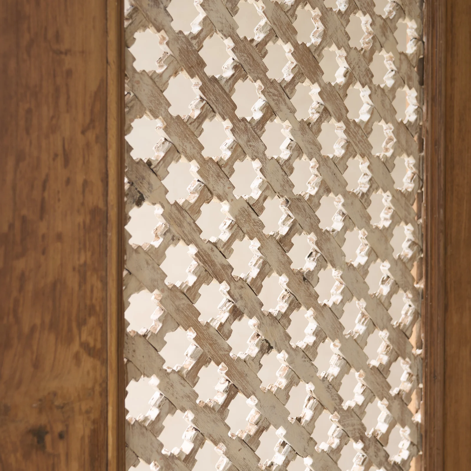 Vintage Jali Room Divider | 4 Panels - Natural - Image 3