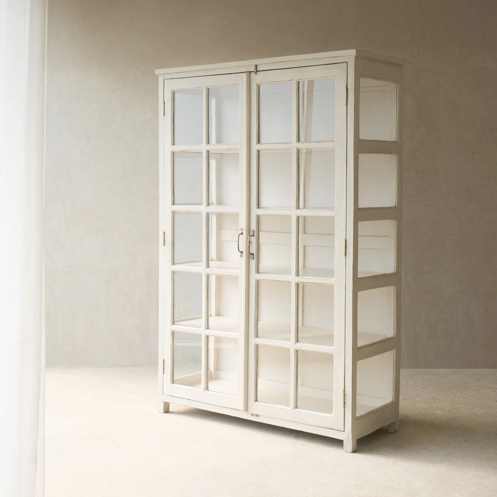 Vintage Large Wide Cabinet | Chalk - Image 4