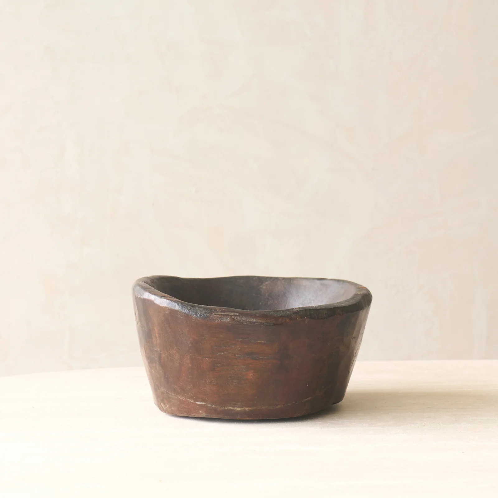 Vintage Rustic Timber Bowl Dark Brown | No. 2