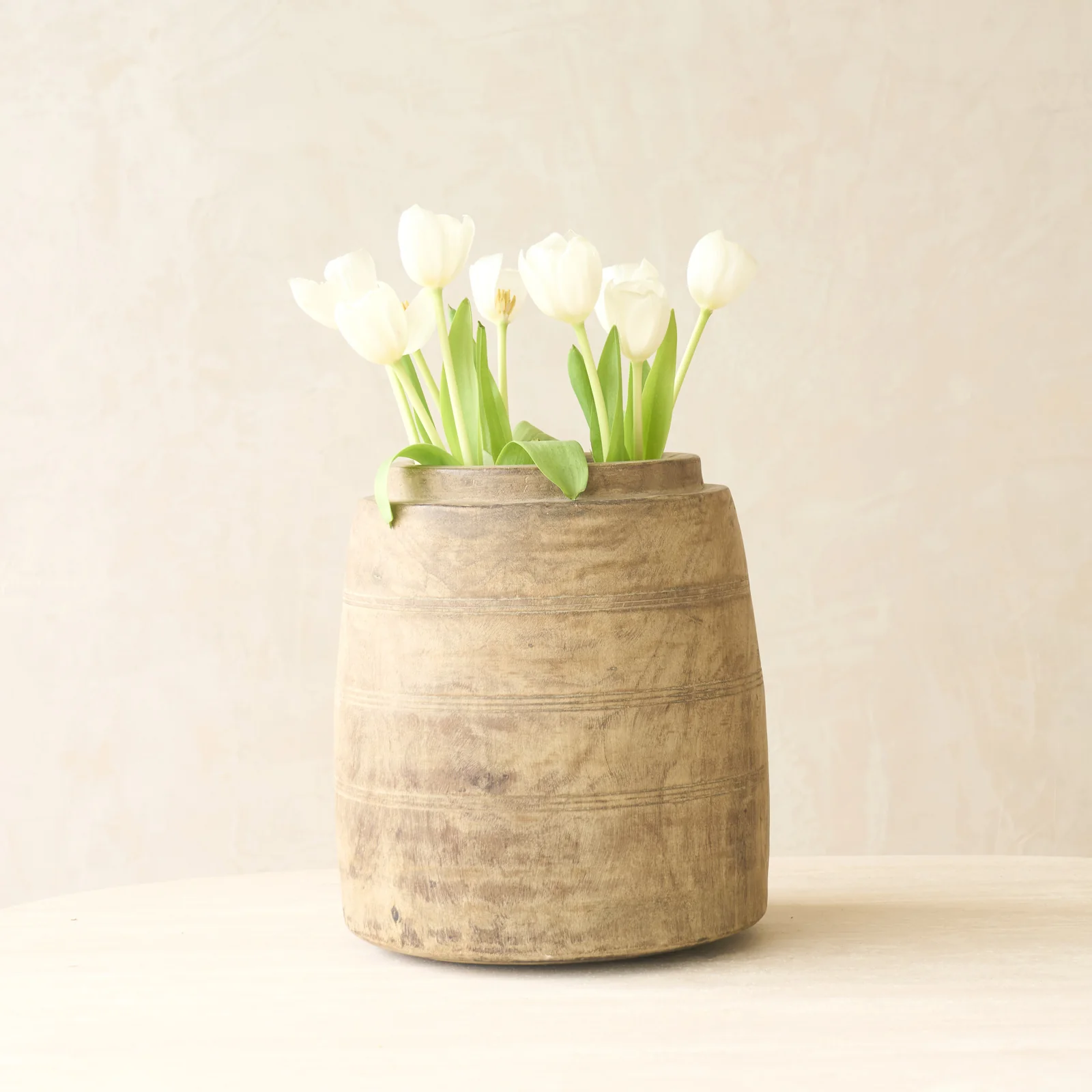 Vintage Rustic Wooden Pot Natural | No. 2
