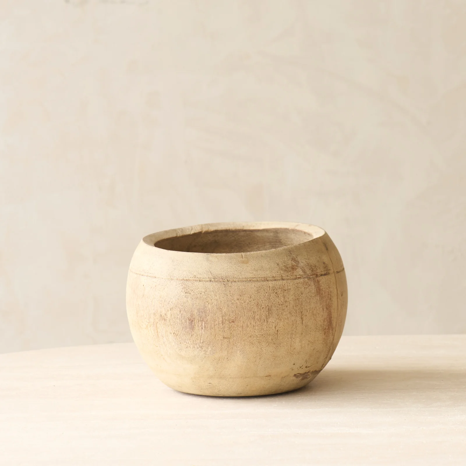 Vintage Rustic Wooden Pot Natural - Image 2