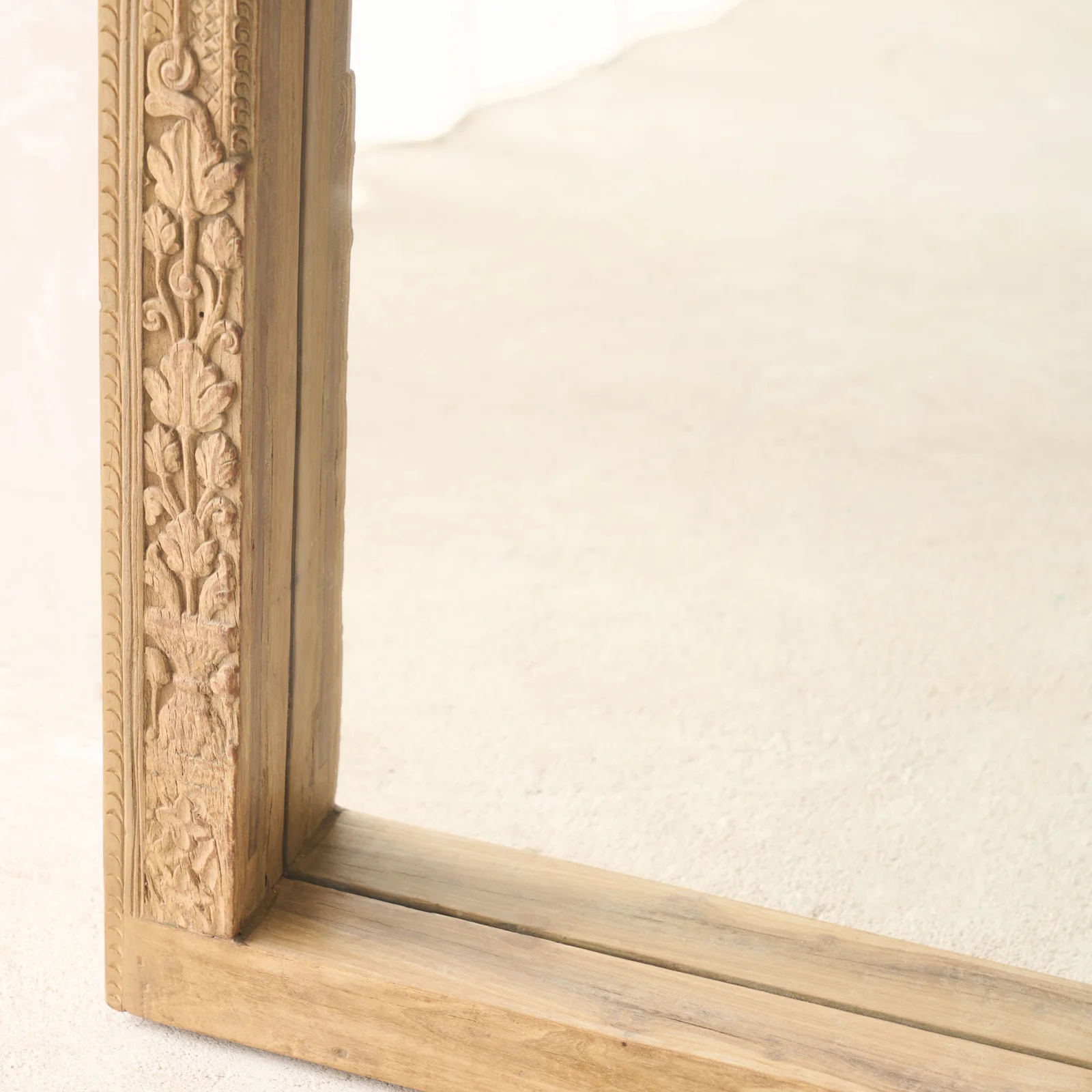 Vintage Teak Carved Mirror | Natural | No. 1 - Image 3