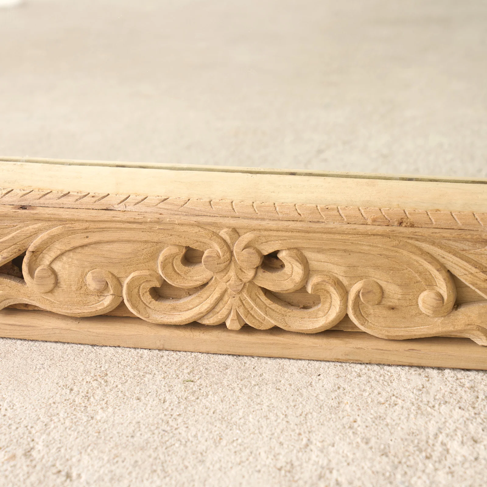 Vintage Teak Carved Mirror | Natural | No. 3 - Image 4