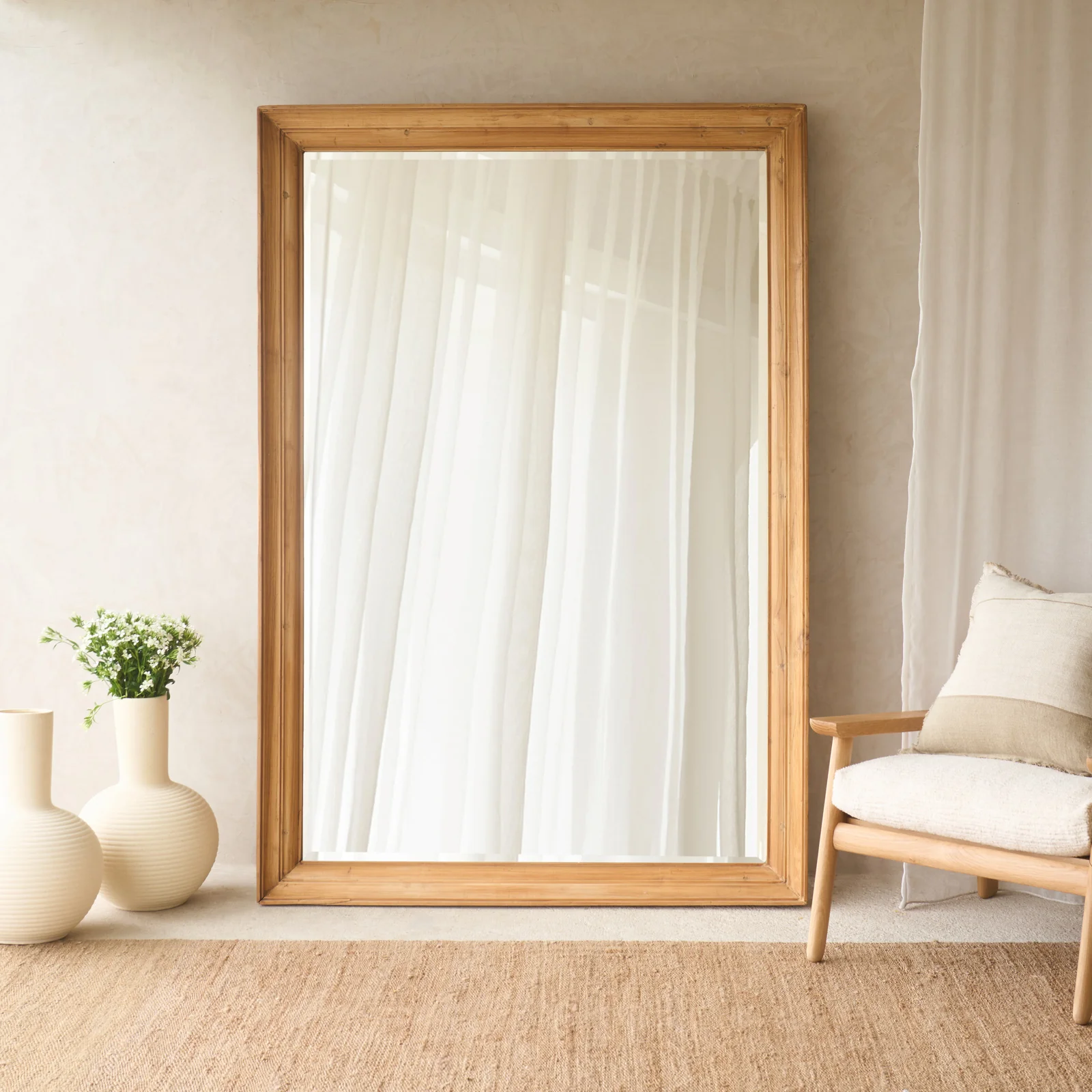 Vintage Teak Carved Mirror | Natural | No. 4