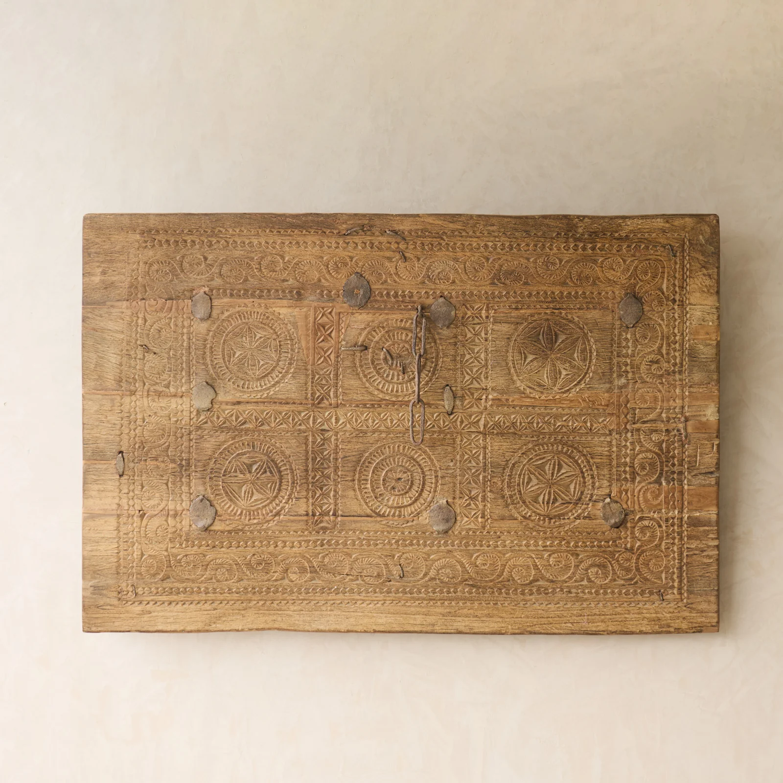Vintage Teak Carved Panel
